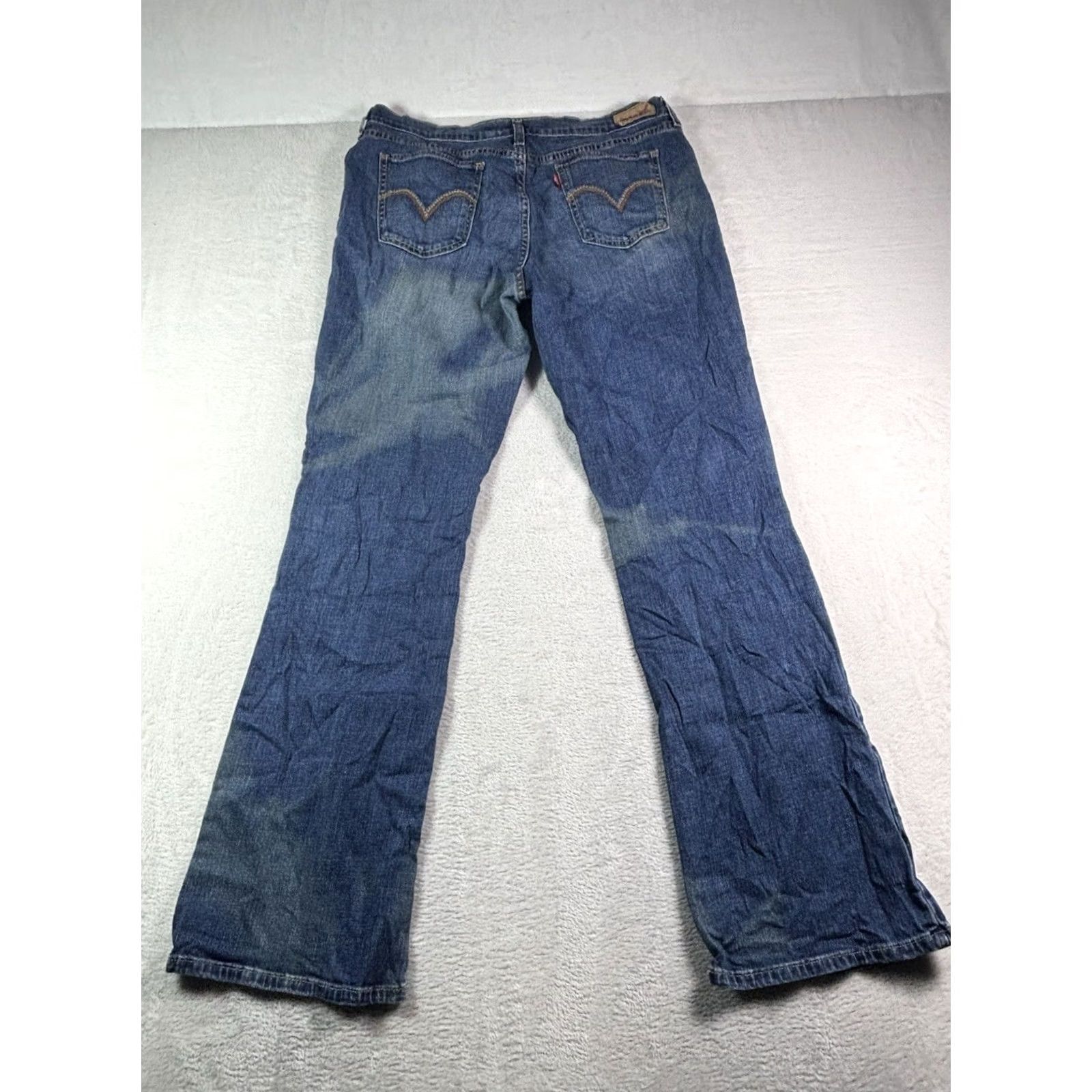 Levi's VINTAGE Levi’s 512 Jeans Women’s Bootcut Blue Denim Stretch Size 12L 31x34 Distressed 90s Womens Jeans Size 34" / US 12 / IT 48 - 2 Thumbnail