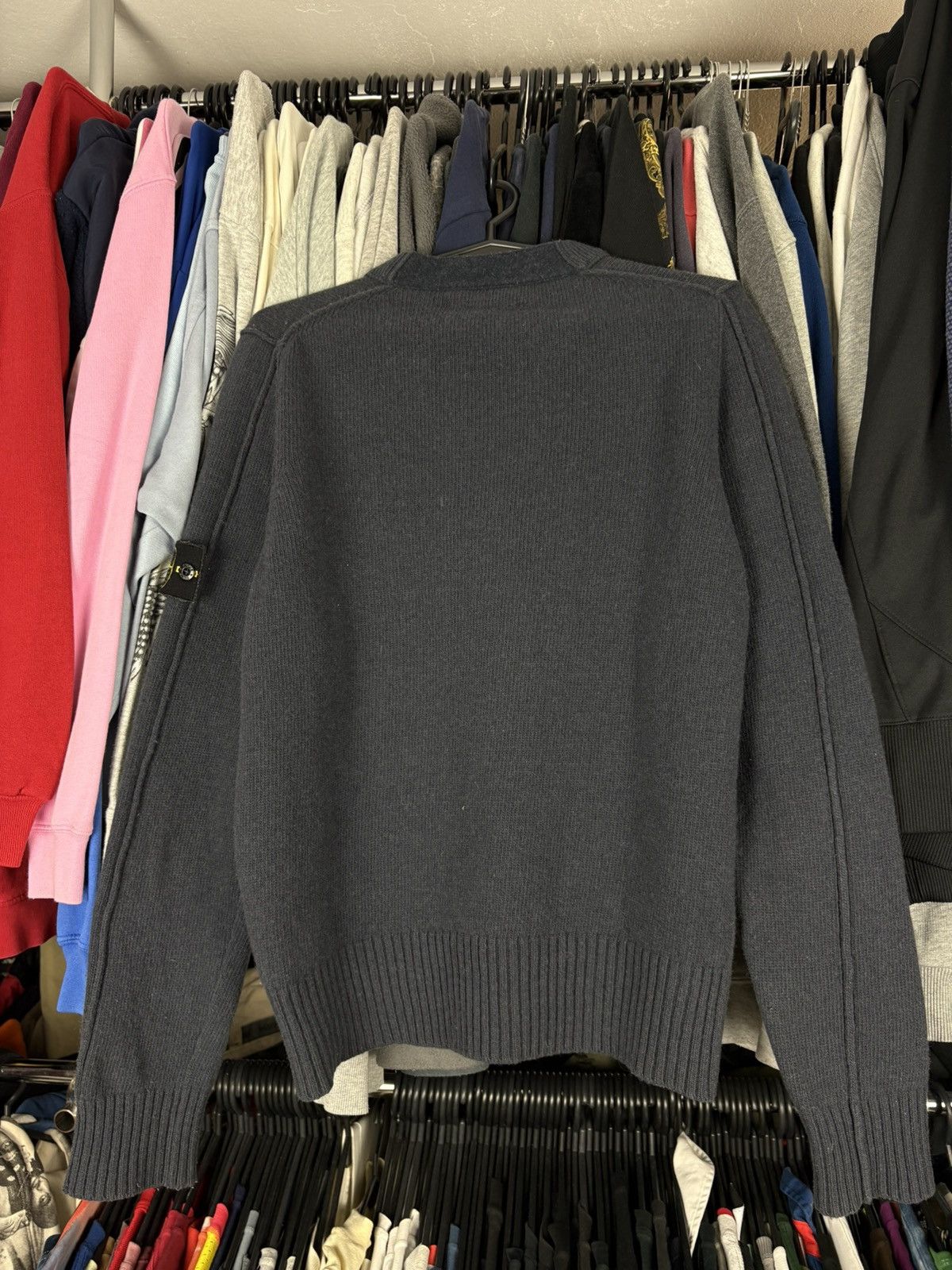 Massimo Osti × Stone Island STONE ISLAND Sweater V-Neck Heavy Knit Cotton Vintage SS 00 Size US M / EU 48-50 / 2 - 11 Thumbnail
