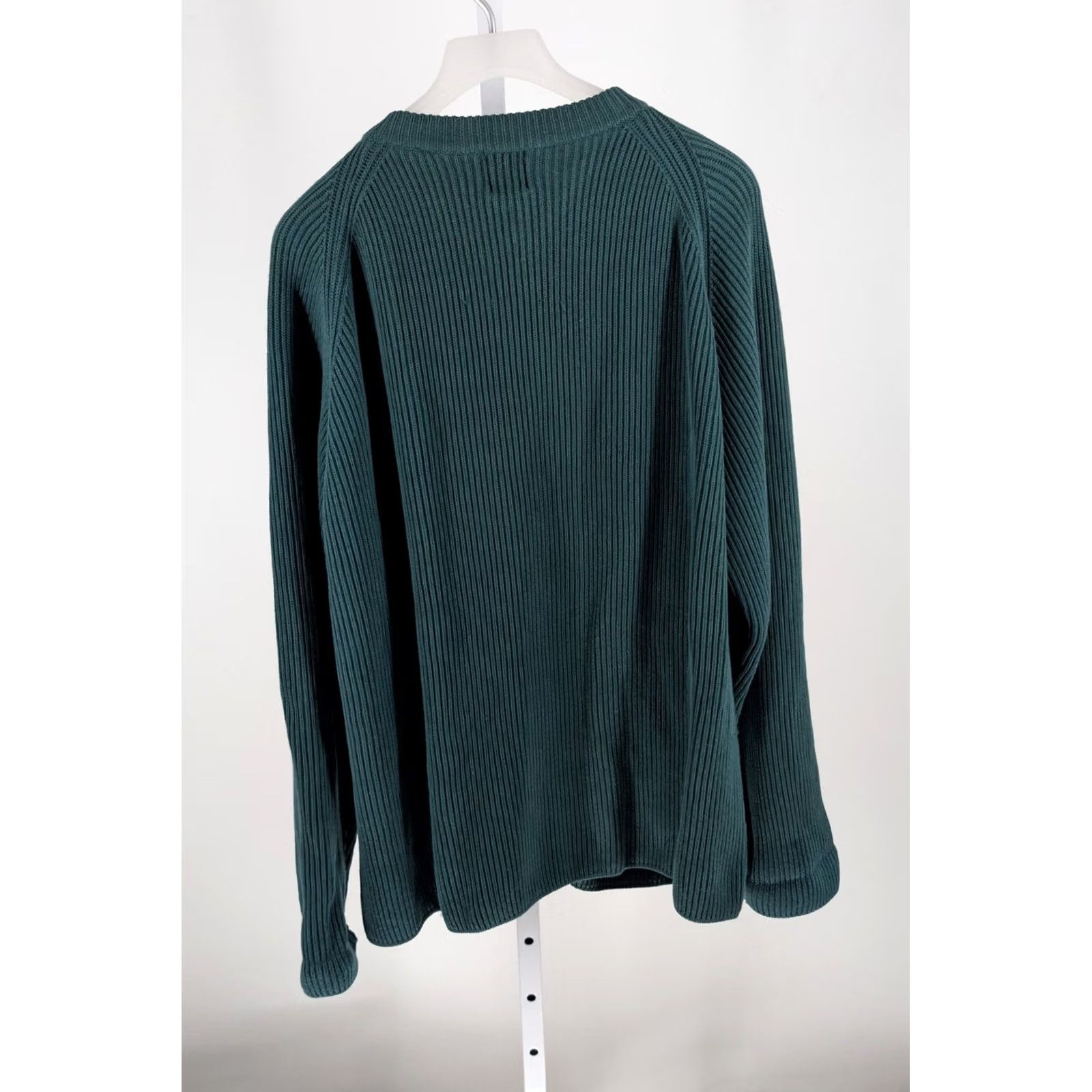 Gap VINTAGE Gap Heavyweight Cardigan Sweater UK Mens L Green Full Zip Ribbed Cotton 1990s Size US L / EU 52-54 / 3 - 3 Thumbnail
