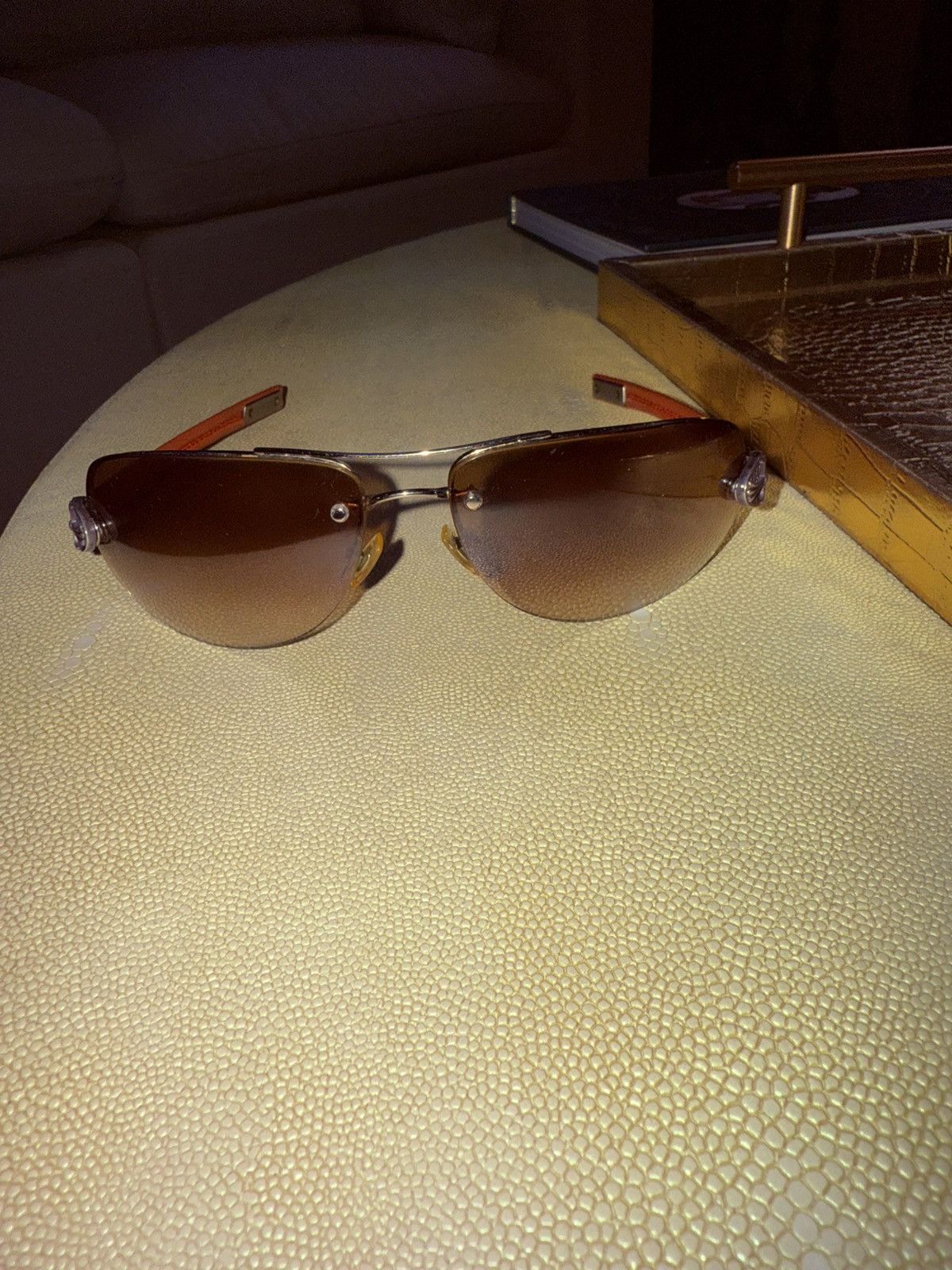 Chrome Hearts Chrome, heart classic oval sunglasses Size ONE SIZE - 2 Thumbnail