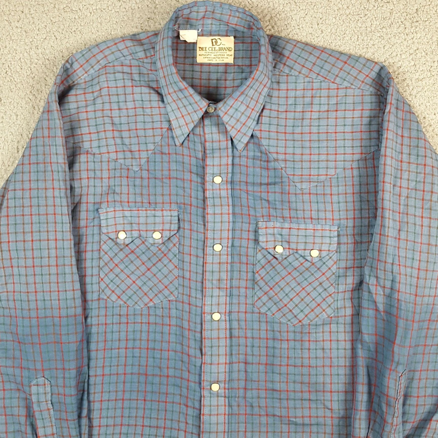 Vintage VINTAGE Dee Cee Faded Western Pearl Snap Size L Button-Up Cowboy Rockabilly Shirt Size US L / EU 52-54 / 3 - 2 Thumbnail