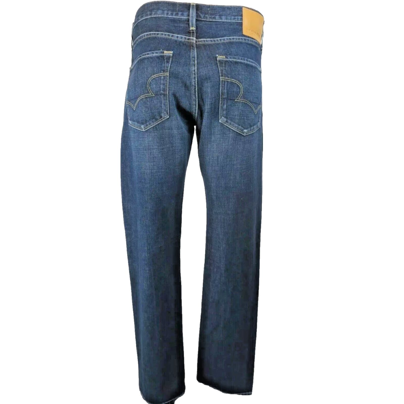 BIG STAR Division Straight Jeans Men 32x34 Denim Distressed Dark Wash NWT NEW Sample 34 Inseam 34 Youth?