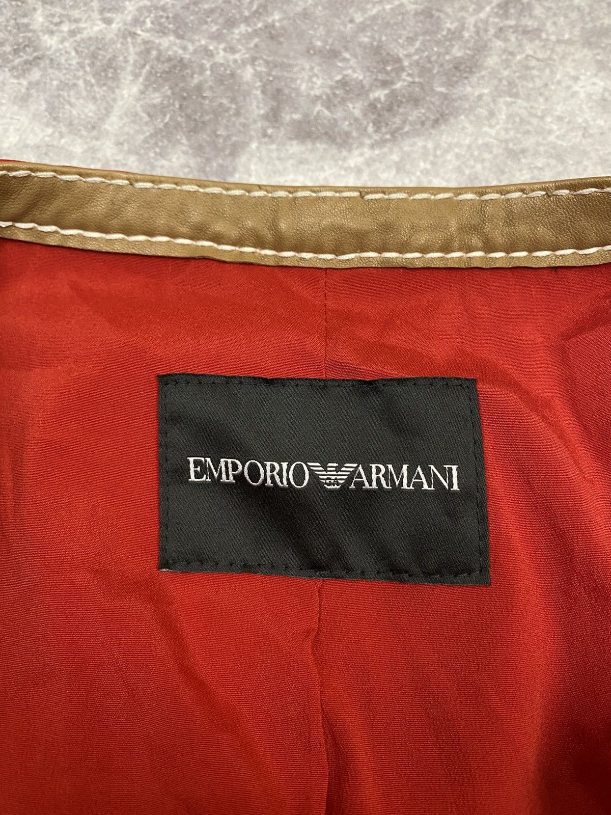 Emporio Armani Emporio Armani Red Lambskin Leather Blouson Jacket Size: 44 Size US S / EU 44-46 / 1 - 5 Thumbnail