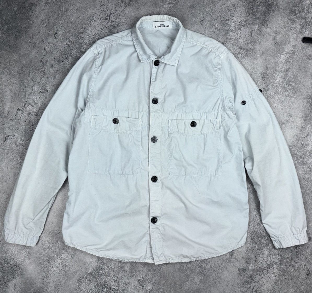 Stone Island Stone Island 2021 Pale Blue Cotton Overshirt - M Size US M / EU 48-50 / 2 - 1 Thumbnail