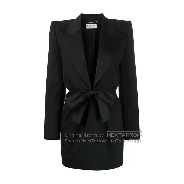 Saint Laurent Paris Saint Laurent Black Bow Blazer Dress. Size M / US 6-8 / IT 42-44 - 1 Thumbnail