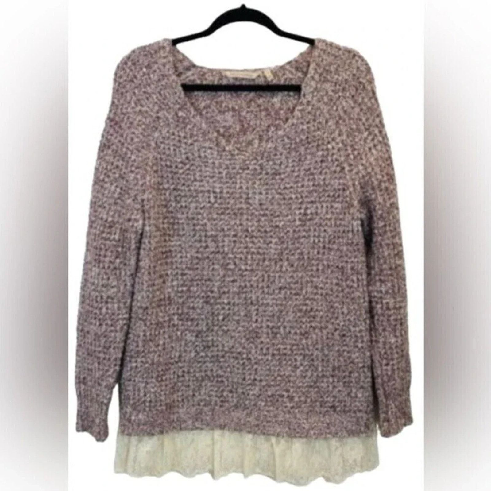 Madewell Soft Surroundings marked v-neck cotton blend sweater, size M Size M / US 6-8 / IT 42-44 - 1 Thumbnail