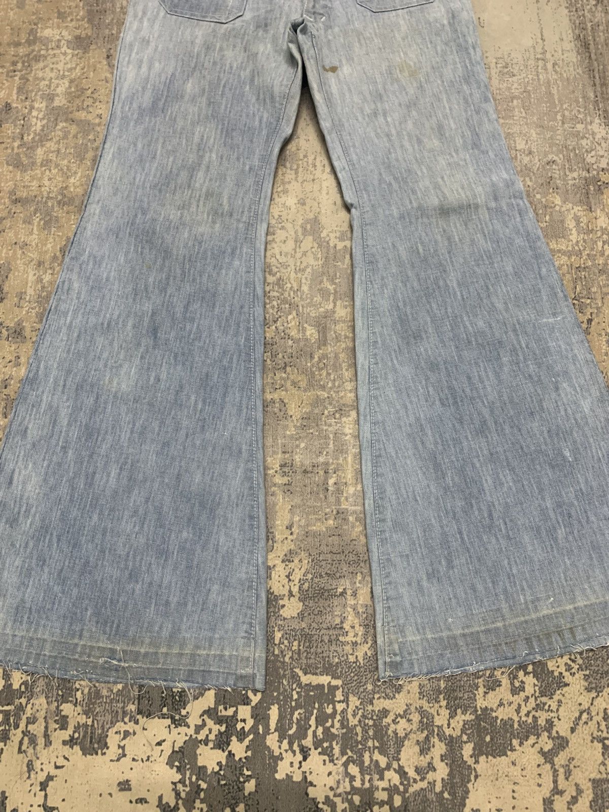 Japanese Brand Vintage 80s ELJOHN Flare Insane Hippie Denim Jeans W27 Size US 27 - 3 Thumbnail