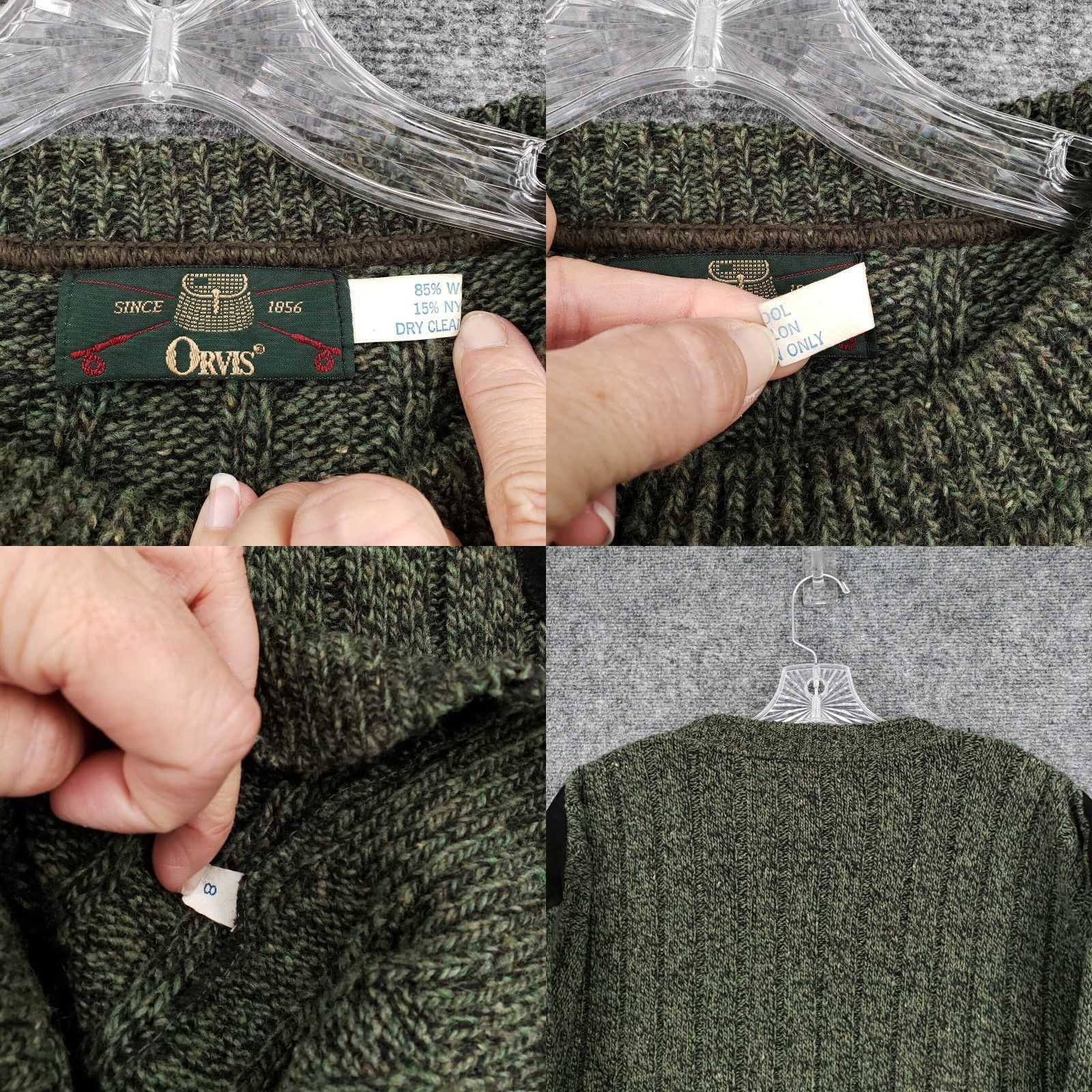 Orvis Vintage Wool Green Pullover store Sweater