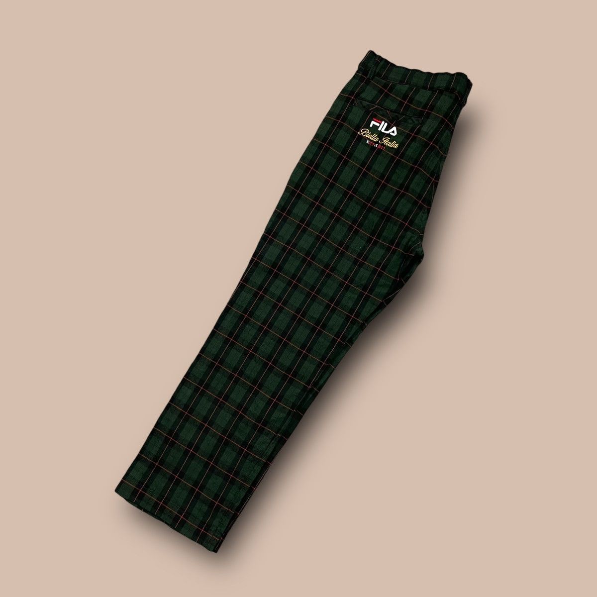 Fila FILA Biella Italia Green Plaid Trouser Pant Size US 34 / EU 50 - 3 Thumbnail