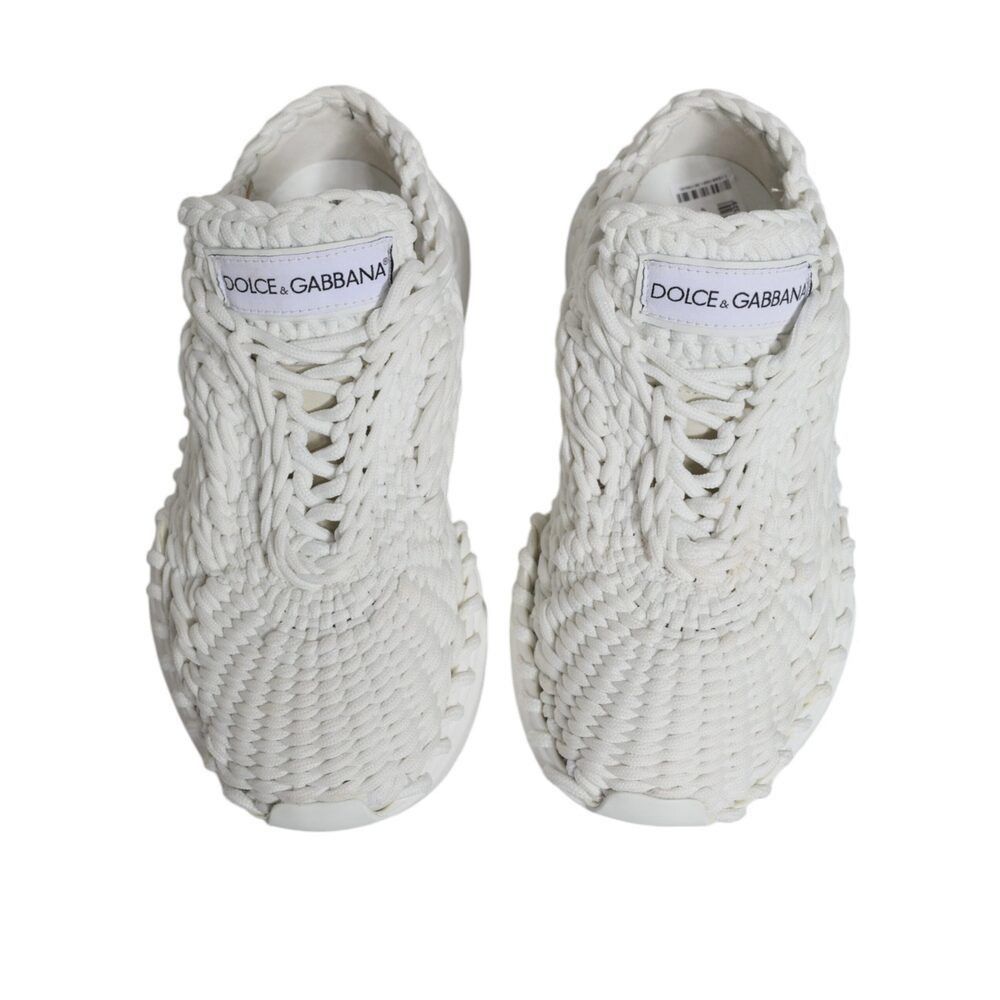 Dolce & Gabbana Dolce & Gabbana White Knitted Daymaster Sneakers Shoes Size US 9 / IT 39 - 3 Thumbnail