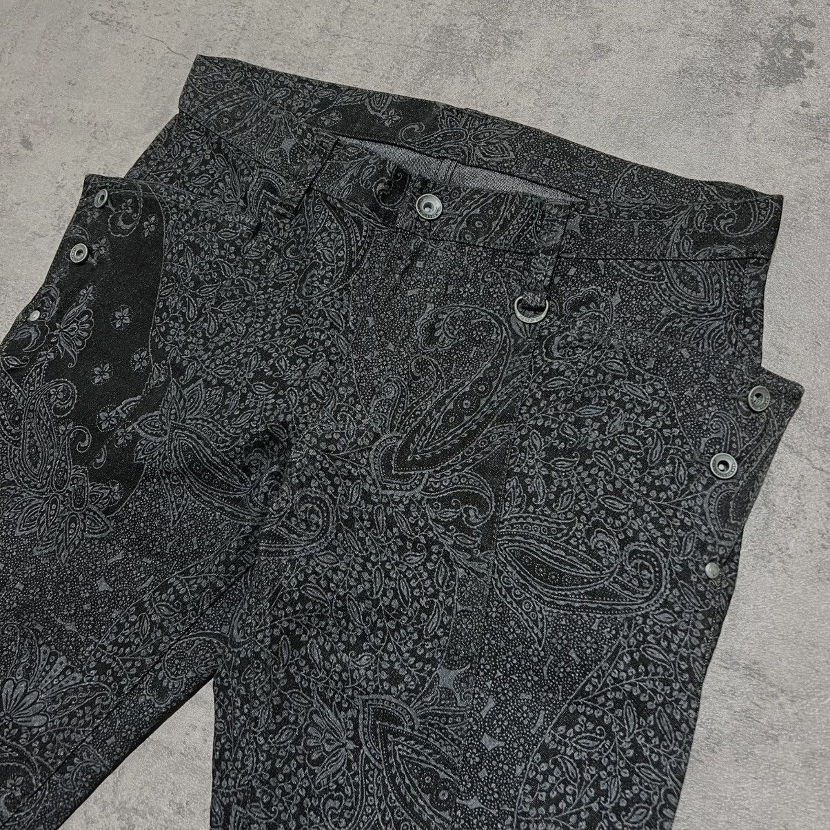 Japanese Brand Nicole Club for Men Paisley Graphic Bootcut Jeans Size US 32 / EU 48 - 3 Thumbnail
