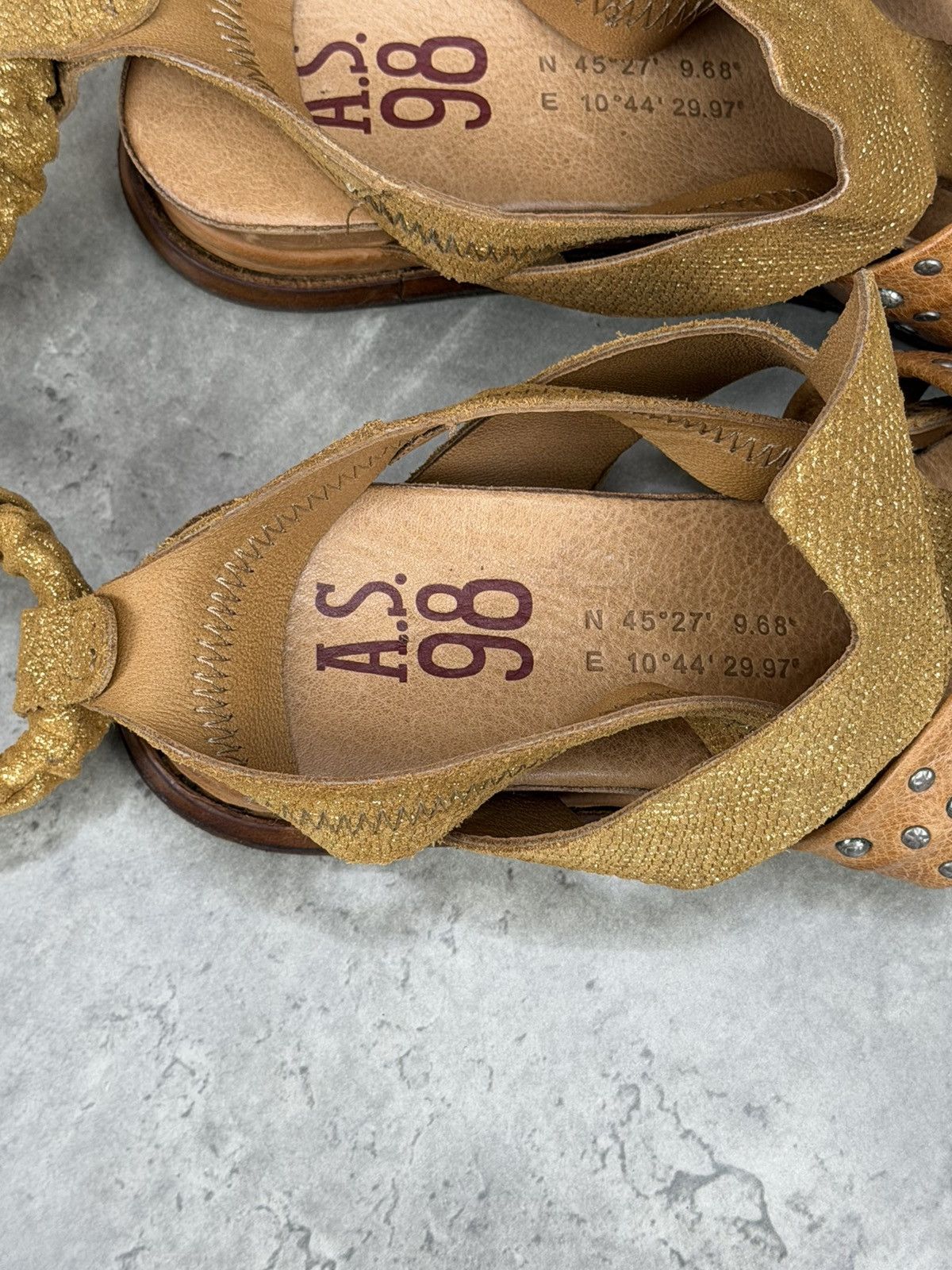 A.S.98 A.S.98 Airstep Buckle Strap Sandals Brown Gold Size 37 Size US 7 / IT 37 - 7 Thumbnail