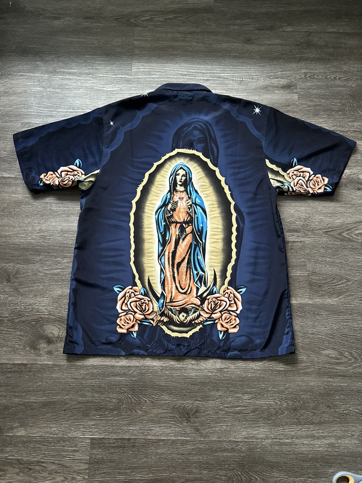 Virgin Mary / Virgen De Guadalupe Short Sleeve Button Up