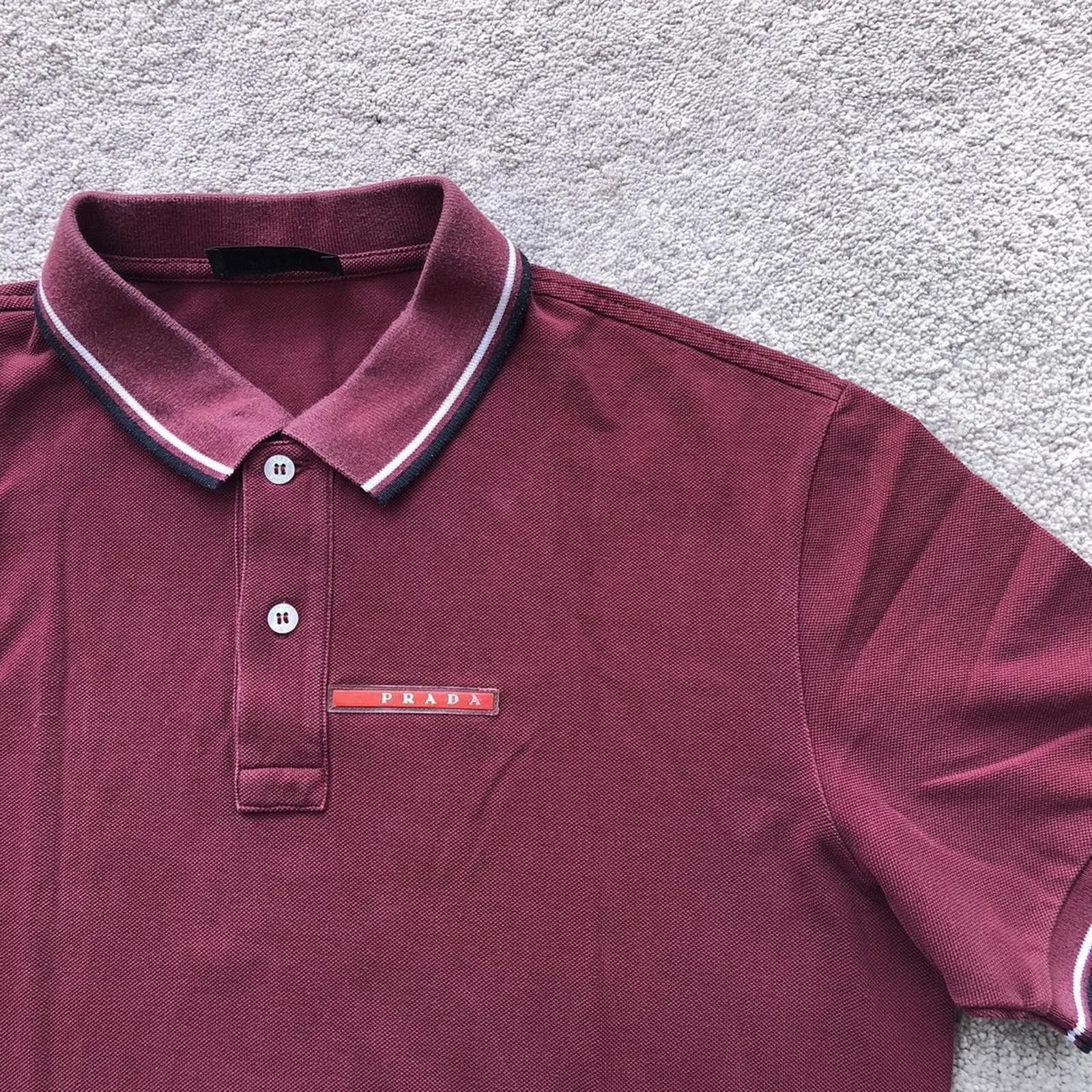Prada Prada Red Tab Polo Shirt Size US L / EU 52-54 / 3 - 2 Thumbnail