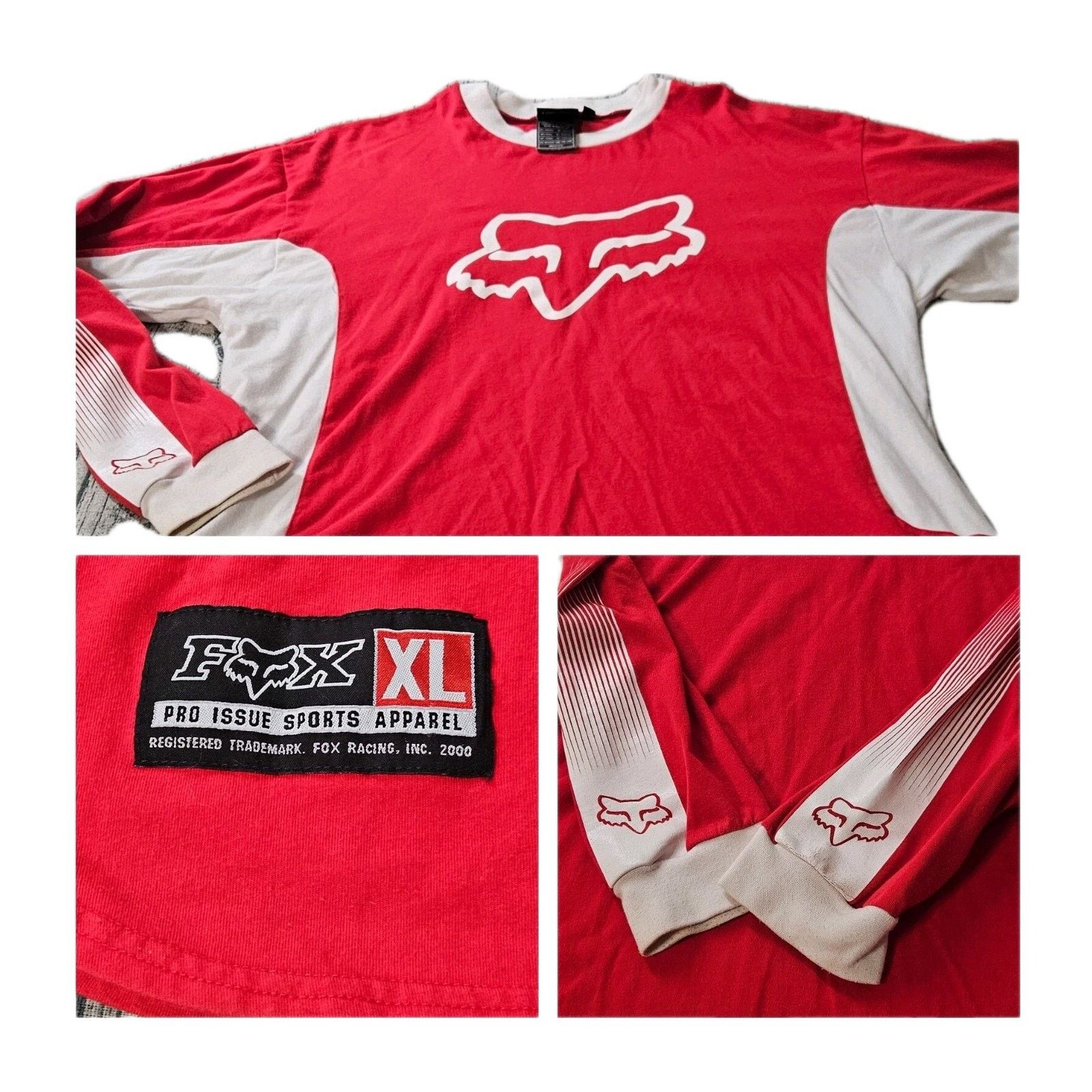 Fox Racing Fox Racing Jersey Motorcross BMX Vintage 90s Pro Issue XL Size US XL / EU 56 / 4 - 1 Thumbnail