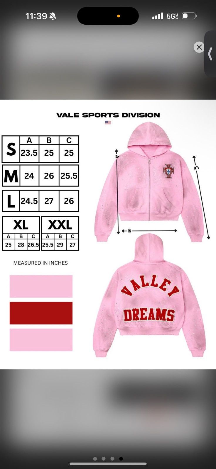 Vale Vale Venus Pink Crystal Stone Zip Up Size Large Size US L / EU 52-54 / 3 - 14 Thumbnail