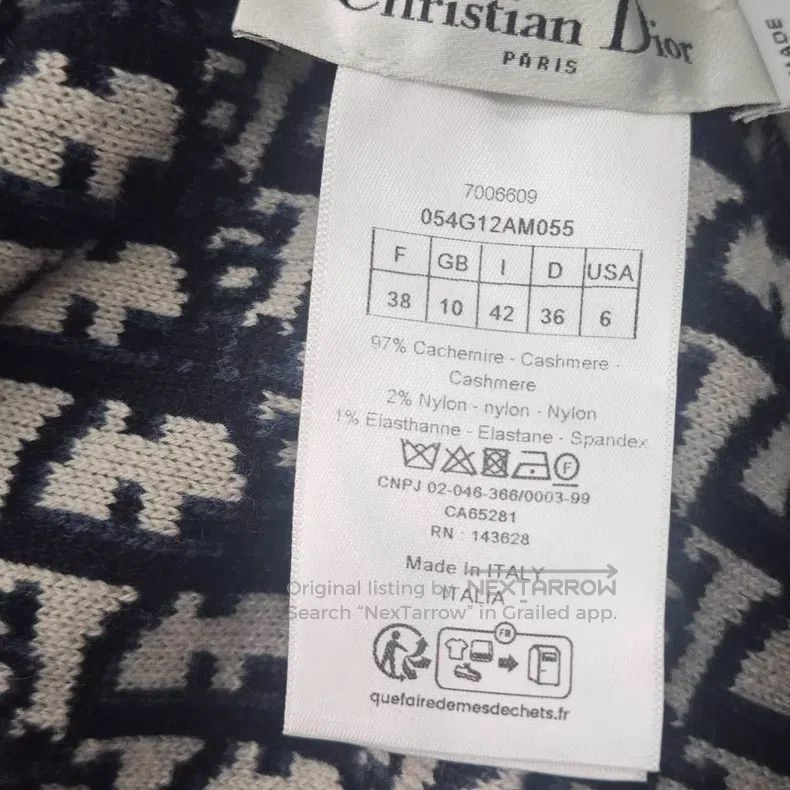 Dior Dior Dark blue letter cashmere zipper hooded jacket Size XS / US 0-2 / IT 36-38 - 6 Thumbnail