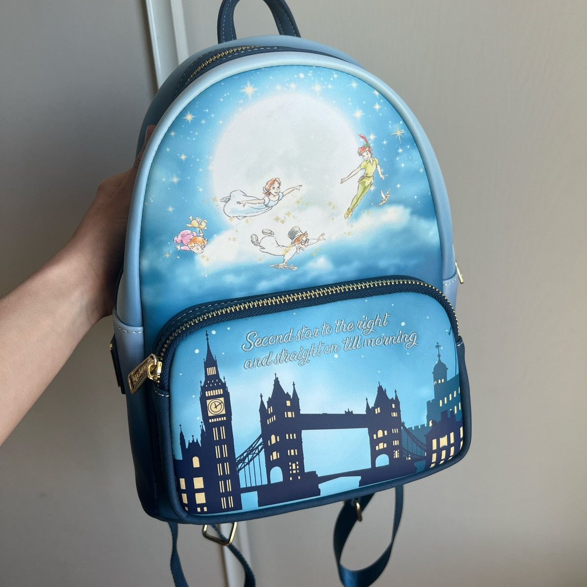 image of Disney Loungefly Wallet And Backpack in Blue, Women's