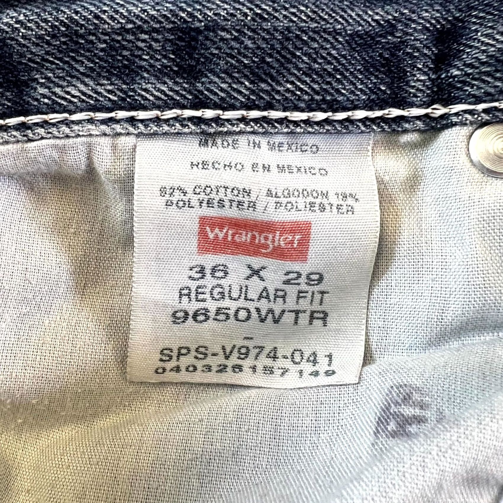 Wrangler Wrangler Jeans Men 36x29 Blue Denim Medium Wash Regular Fit Straight Leg Outdoor Jeans Mens Blue 36x29 Regular Denim Western Wrangler Size US 36 / EU 52 - 6 Thumbnail