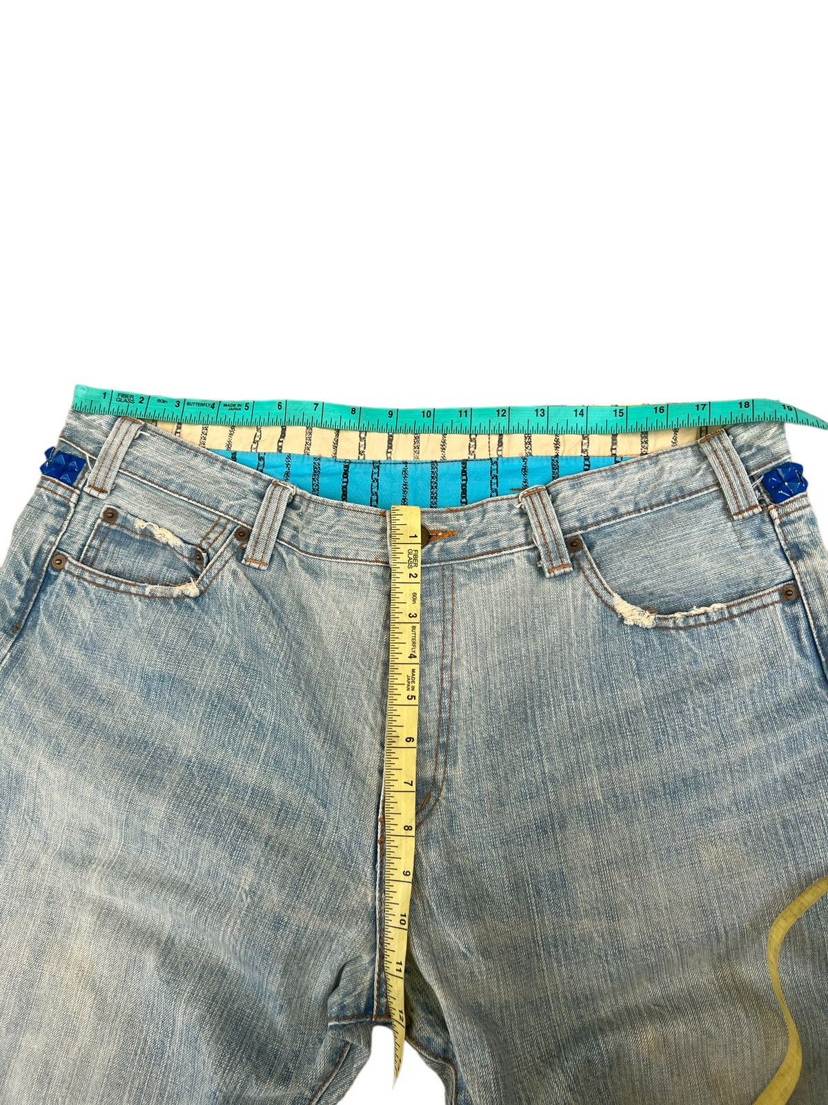PHENOMENON PHENOMENON Japan Blue Studded Rips Ripped Baggy Denim Jeans Size US 36 / EU 52 - 3 Thumbnail