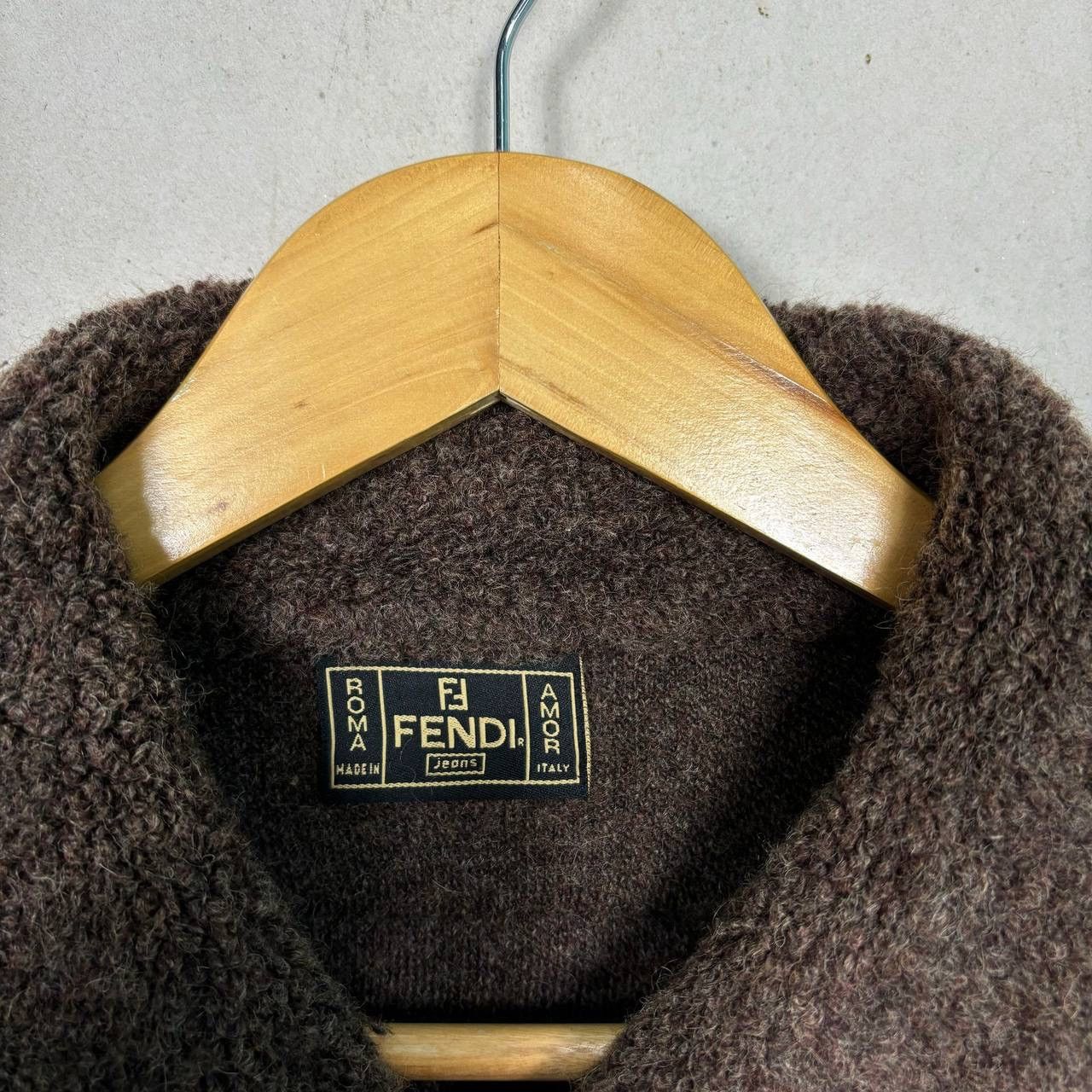 Fendi Vtg 90s FENDI Jeans Teddy Fleece Jacket Brown Wool Size 42 Size US L / EU 52-54 / 3 - 9 Thumbnail