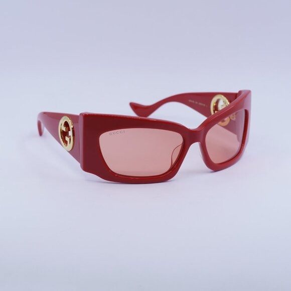 Gucci 🕶️ New Gucci GG1412S 004 Red Sunglasses Size ONE SIZE - 2 Thumbnail