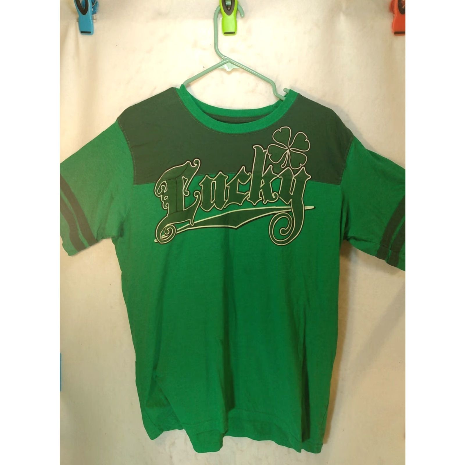 Lucky Brand Lucky Brand T-Shirt Gy Green St. Patty Day 100% cotton L Men XL 20" x 28" SS Green St. Patty Day Shirt Mens Green Size US L / EU 52-54 / 3 - 2 Thumbnail