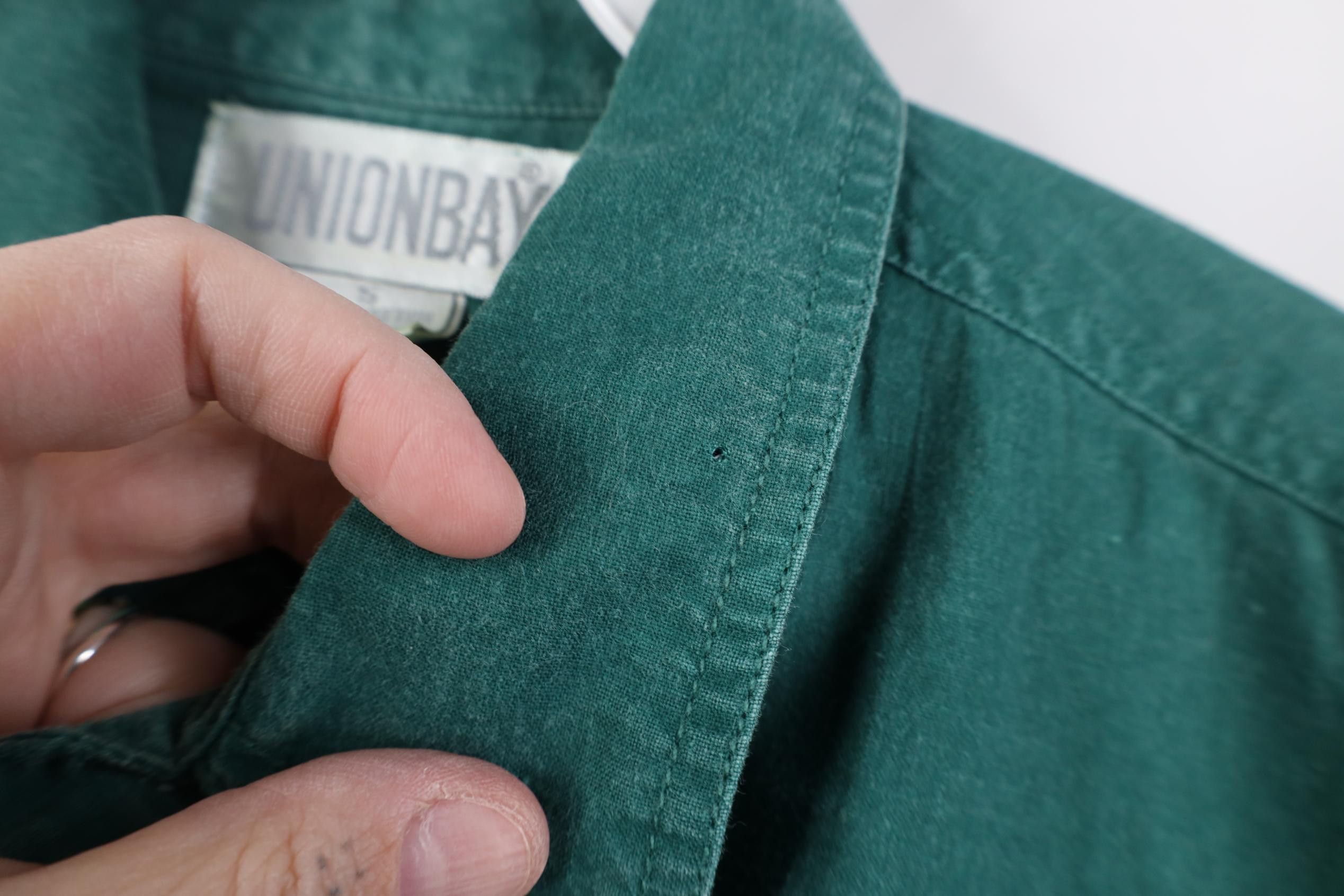 UNIONBAY Vintage 90s Unionbay Stonewash Baggy Surf Button Shirt Green Size US S / EU 44-46 / 1 - 5 Thumbnail