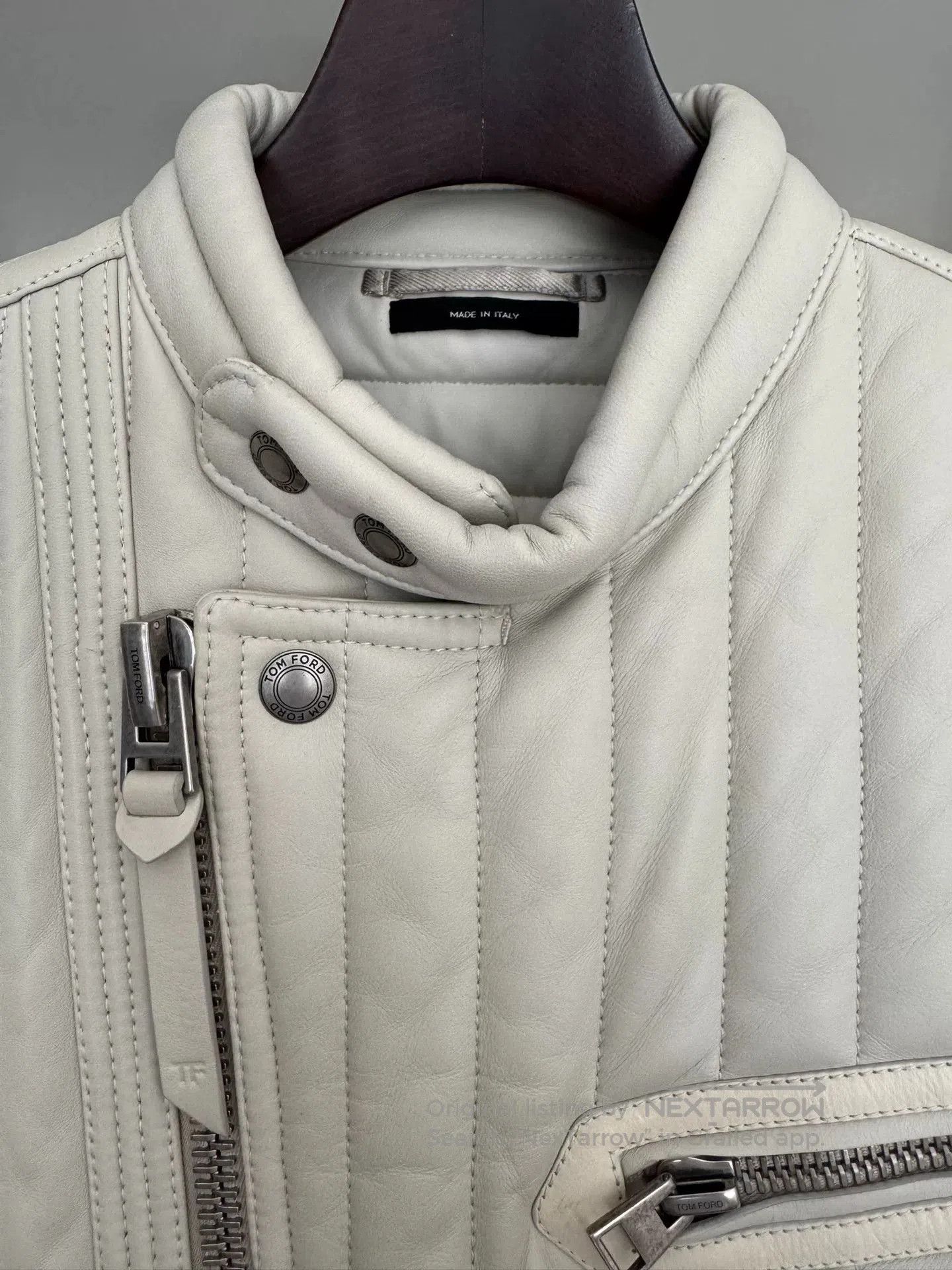 Tom Ford Rare White Leather Quilted Jacket. Size US S / EU 44-46 / 1 - 4 Thumbnail