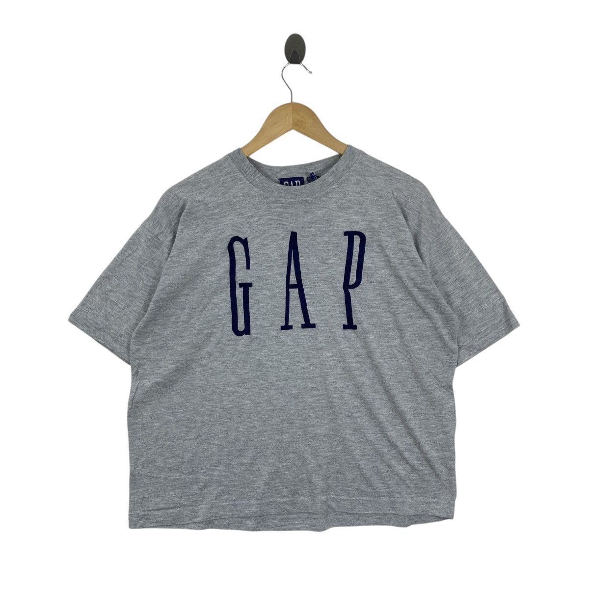 Gap VTG 90s Gap Big Logo Grey T-Shirt Made in USA Boxy Fit S Size US S / EU 44-46 / 1 - 1 Thumbnail
