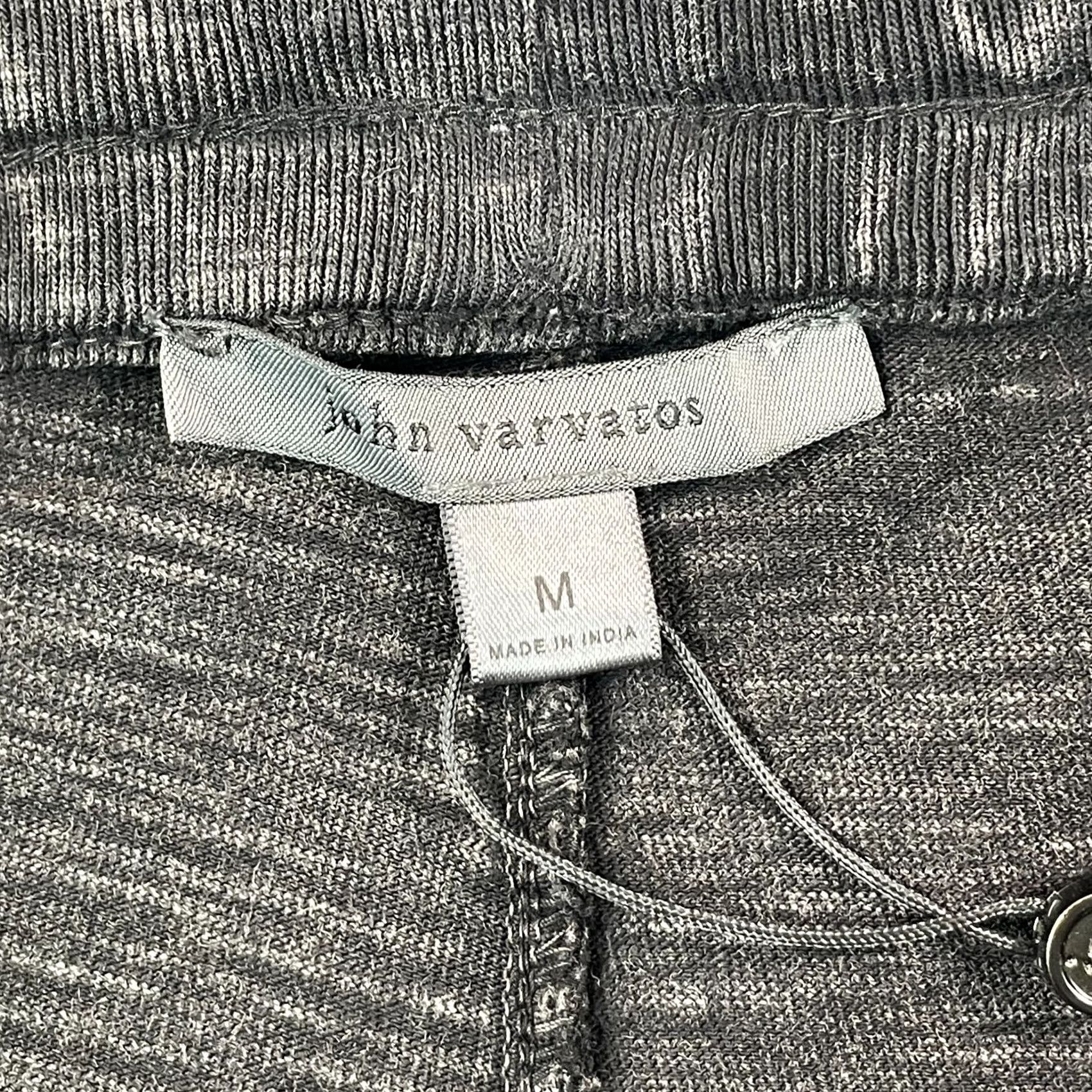 John Varvatos John Varvatos Lancaster Shorts Men M Black Slub Cotton Raw-Edge NWT Drawstring Pockets Zip 7.5in Inseam Casual Travel Summer Spring Fall Size US 31 - 2 Thumbnail