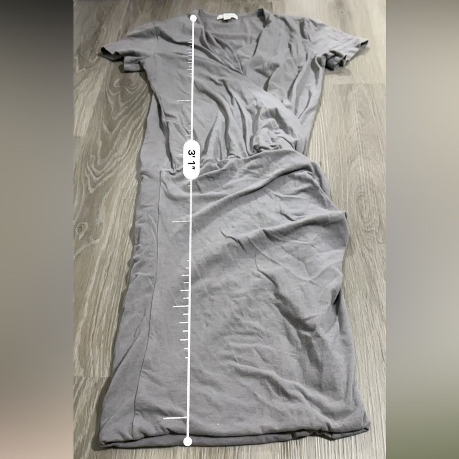 James Perse James Perse Gray Faux Wrap Gathered Mini Dress Size 1 (S) Size S / US 4 / IT 40 - 9 Thumbnail