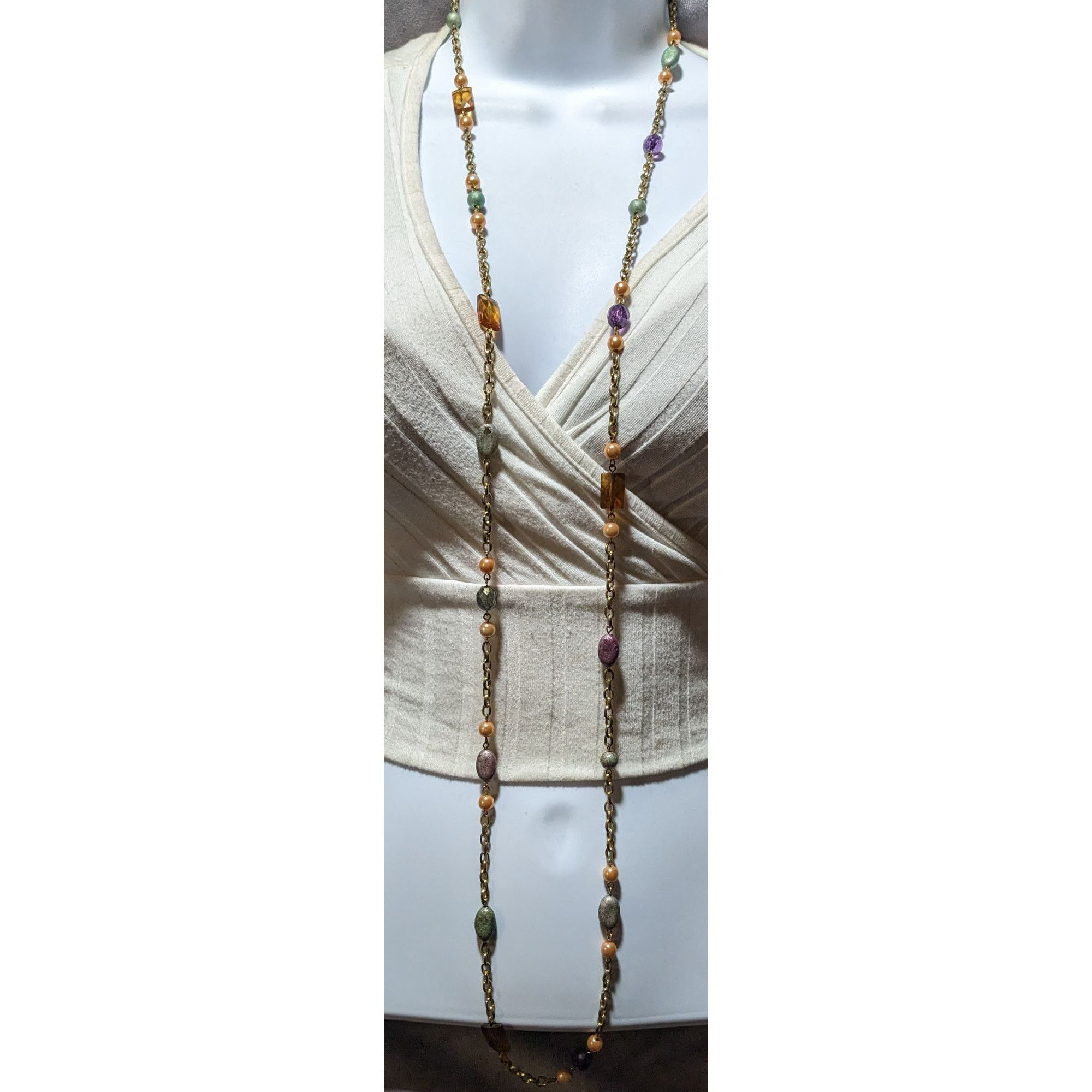 Other Bohemian Beaded Pearl Gold Chain Necklace Size ONE SIZE - 5 Thumbnail