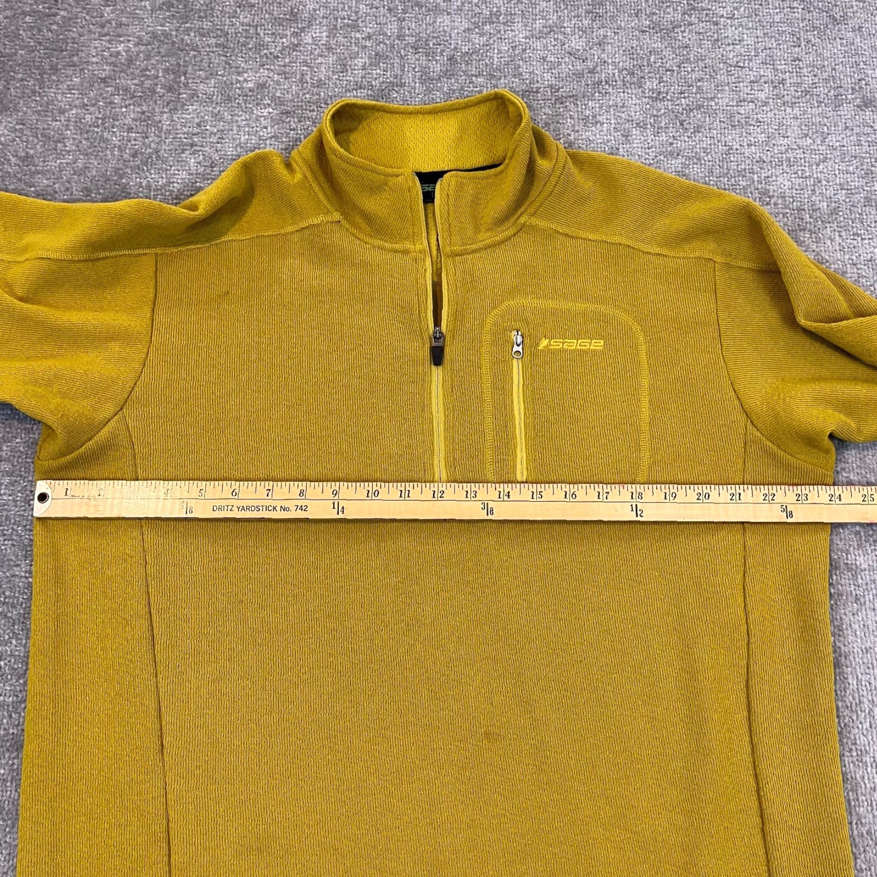 Vintage SAGE Sweater Mens Large Yellow 1/4 Zip Pullover Jacket Fishing Outdoor Hike Size US L / EU 52-54 / 3 - 6 Thumbnail