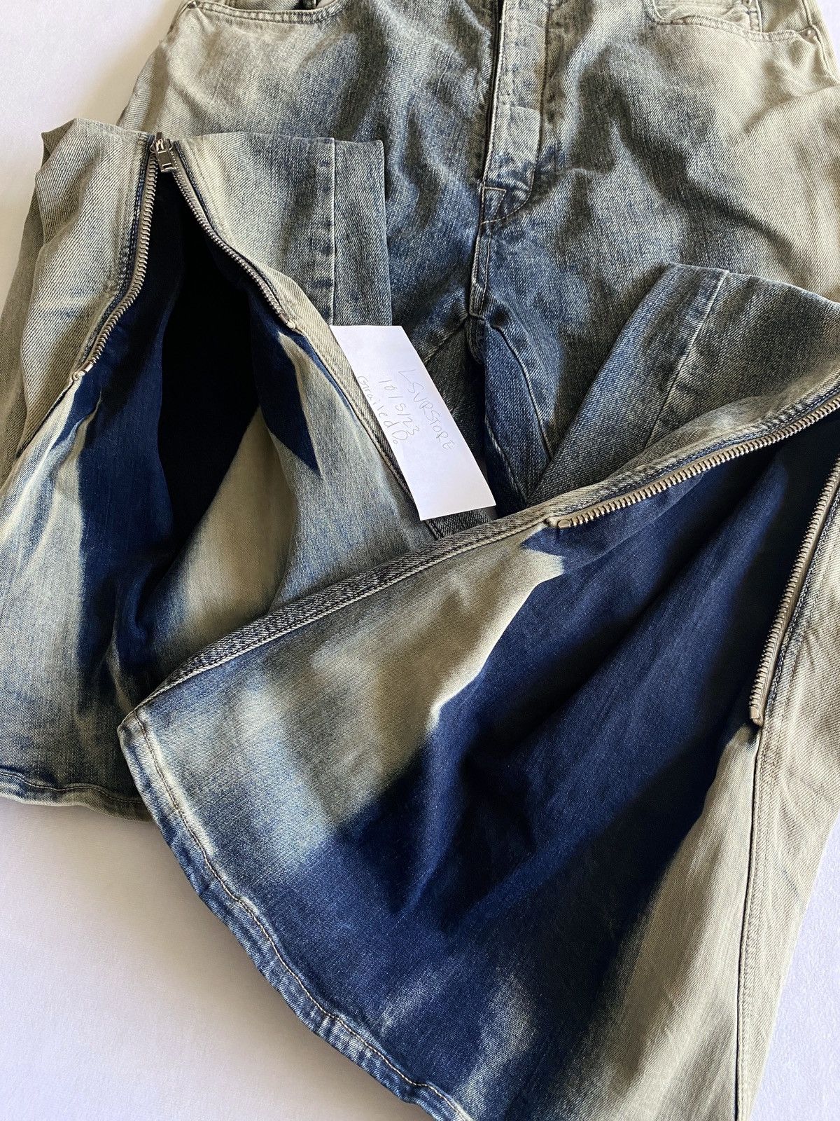 Rick Owens × Rick Owens Drkshdw Rick Owens DRKSHDW Bolan Banana Zip Jean Minearl Pearl 32 Size US 32 / EU 48 - 11 Thumbnail