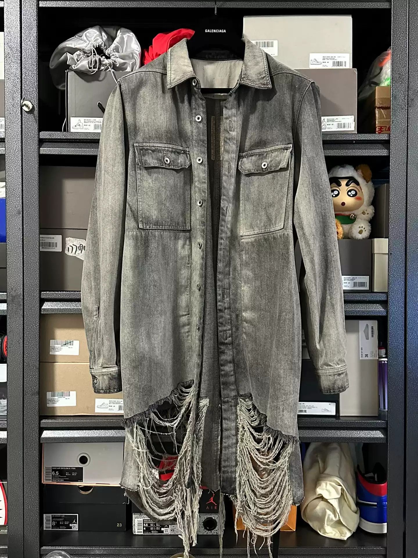 Rick Owens Rick Owens DRKSHDW 24SS Washed to Make Old Lapel Single-breasted Denim Jacket Size US M / EU 48-50 / 2 - 1 Thumbnail