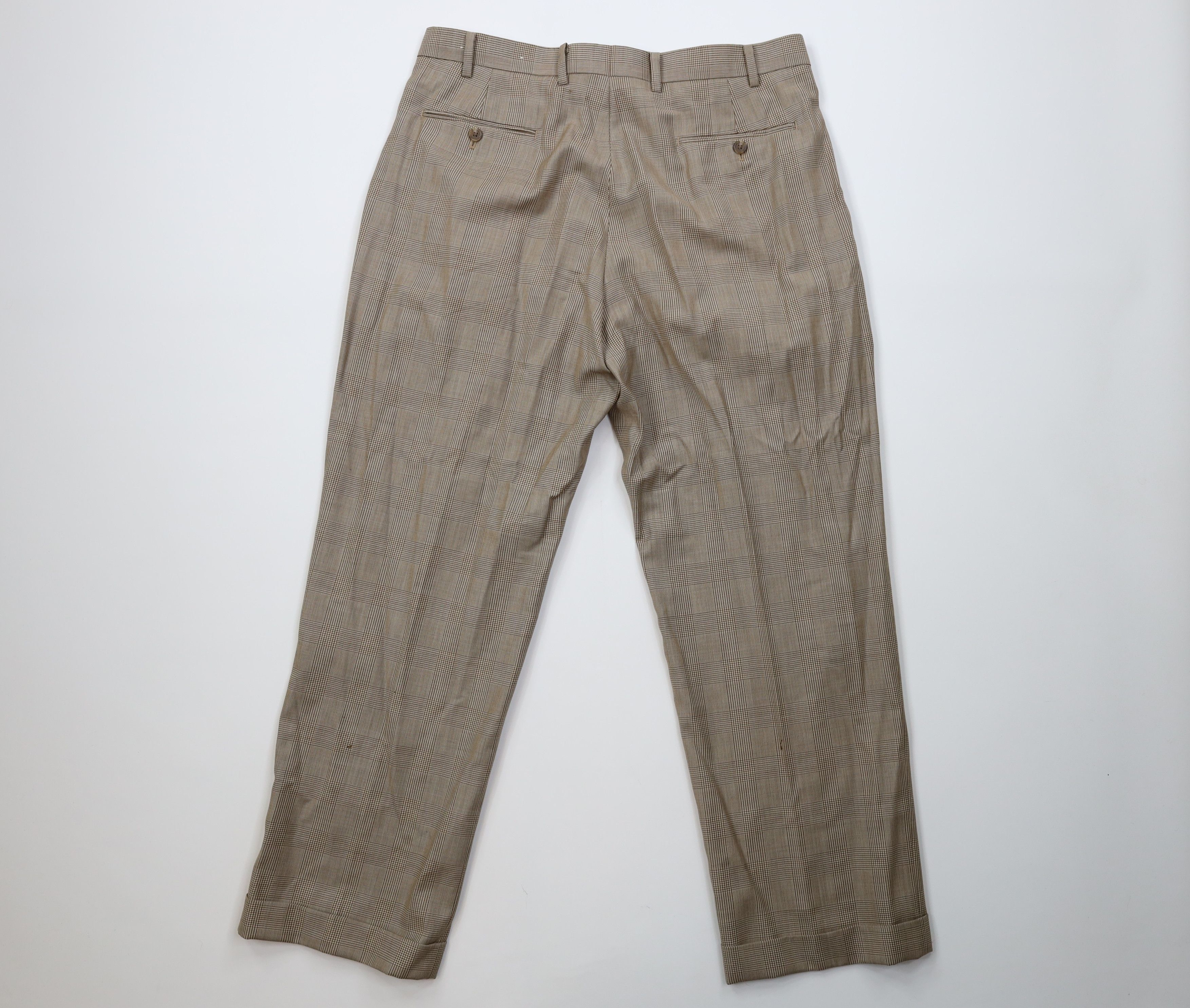 Ralph Lauren Vintage 90s Ralph Lauren Houndstooth Wide Leg Chino Pants Size US 36 / EU 52 - 10 Thumbnail