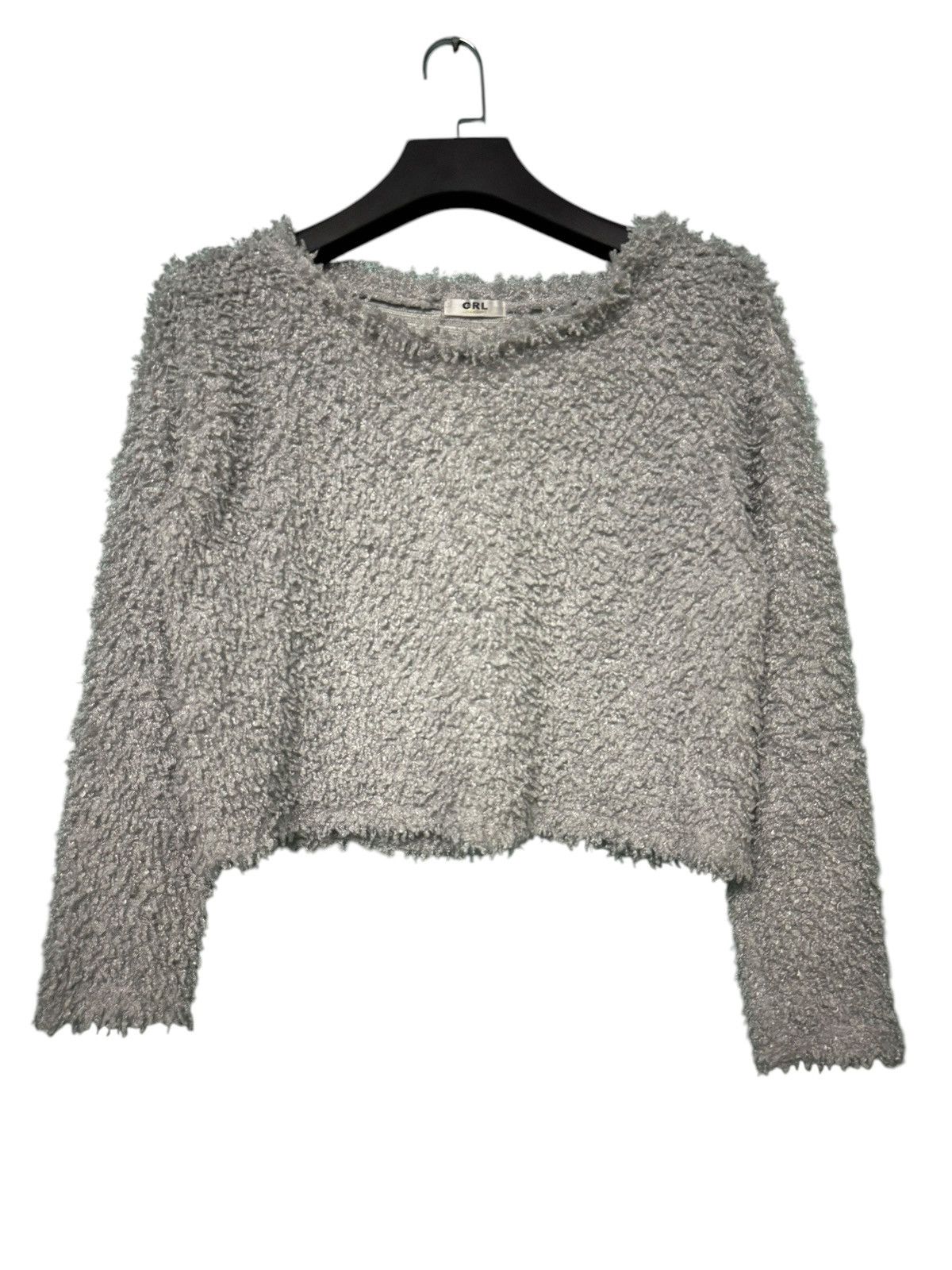 JAPANESE STYLE FLUFFY KNIT CROPPED METALLIC