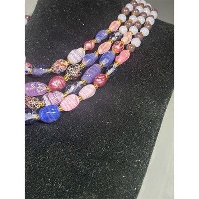 Other A45 multi strand Vintage Glass Bead Necklace Boho style Art Size ONE SIZE - 4 Thumbnail