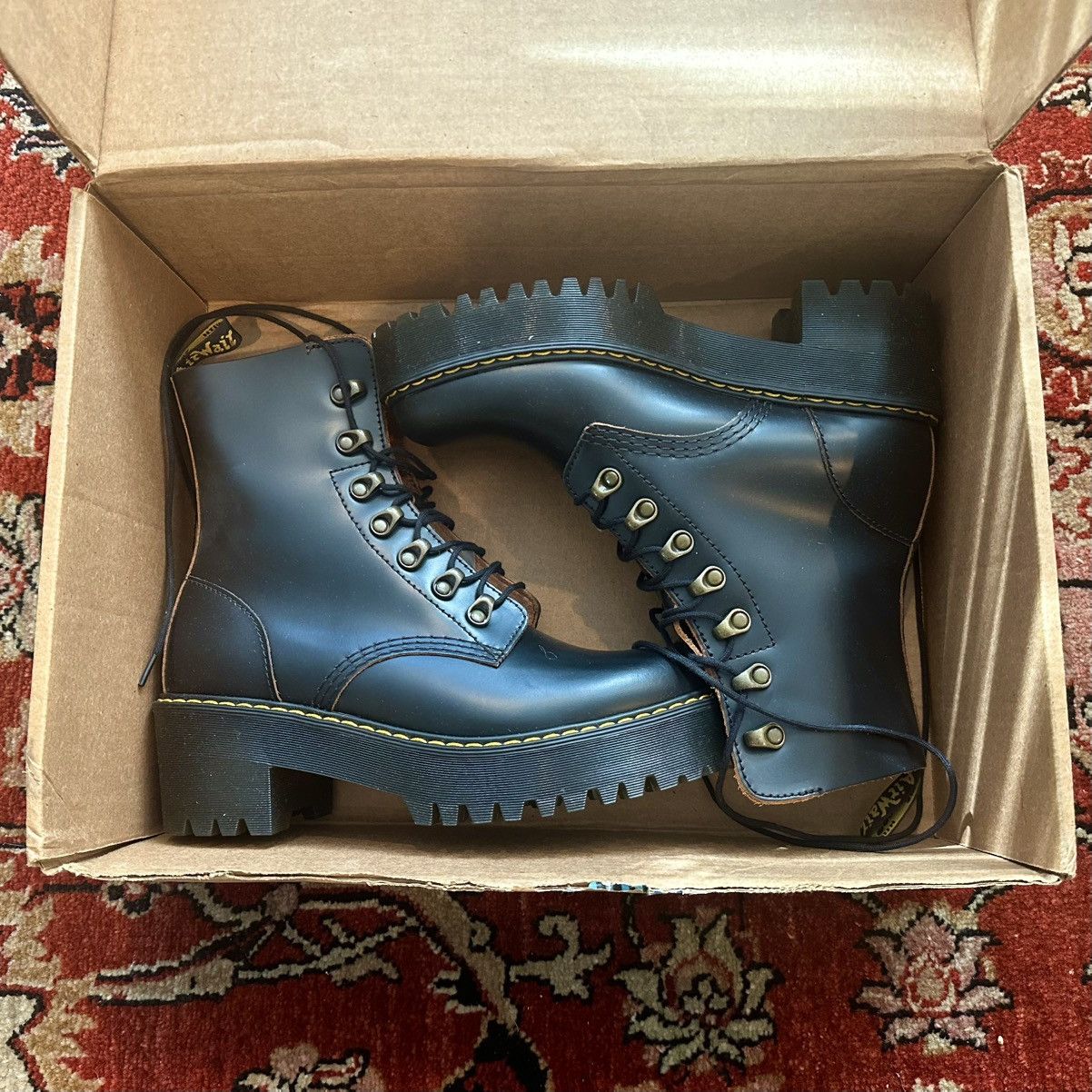 Dr. Martens Discontinued Leona Vintage smooth leather heeled boot Size US 8 / IT 38 - 2 Thumbnail