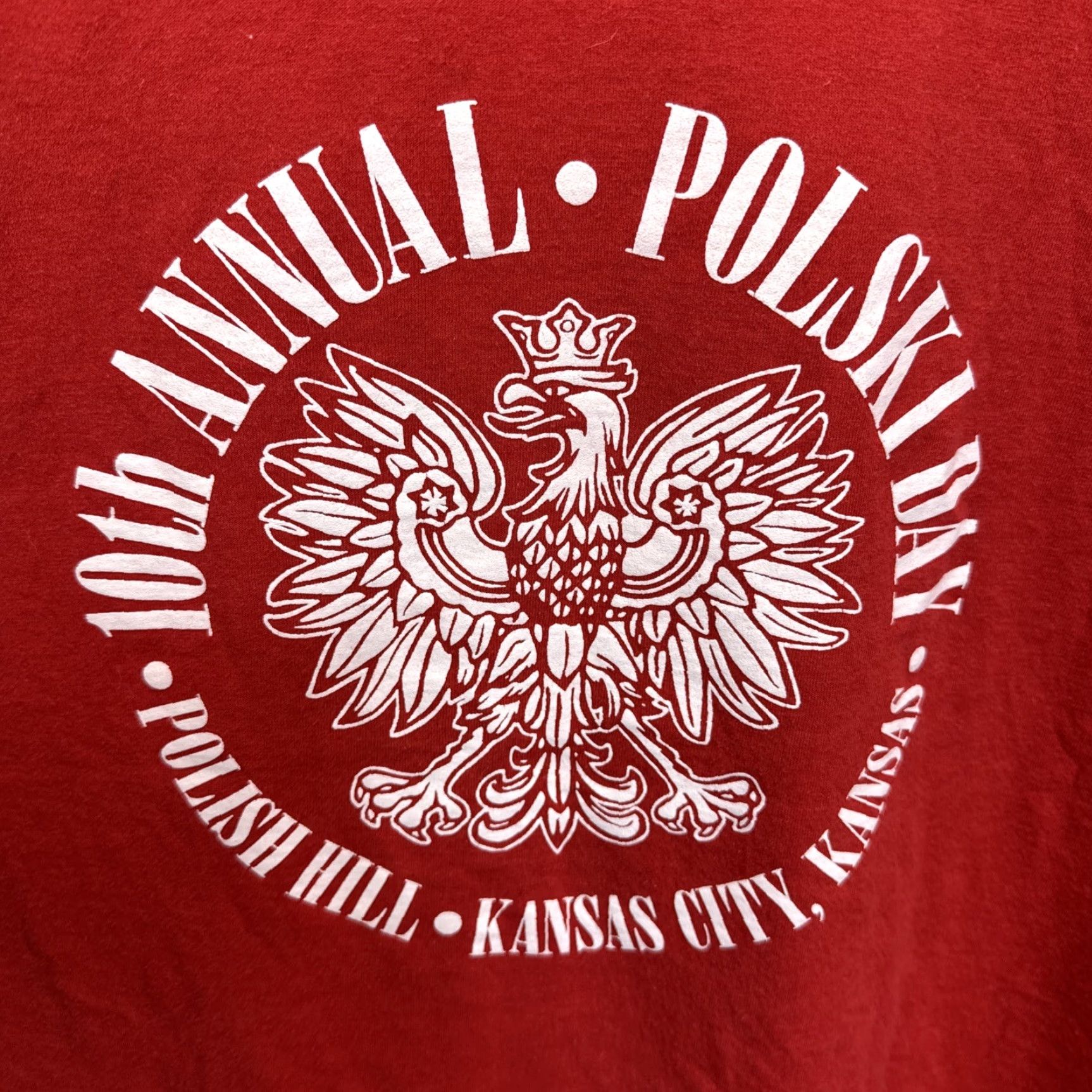 Fruit Of The Loom VINTAGE Fruit of the Loom T-Shirt Polish Poland City Festival 90s Polish & Proud Red 3XL Mens Shirt Size US XXL / EU 58 / 5 - 2 Thumbnail