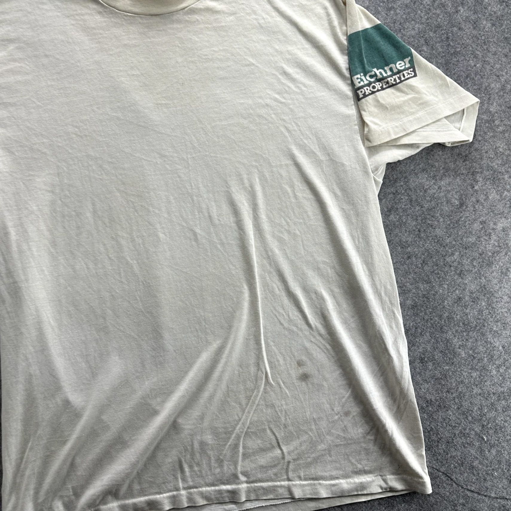 Hanes VINTAGE Eichner Properties Shirt Mens XL Beige Hanes Fifty-Fifty Promo Tee 90s USA Size US XL / EU 56 / 4 - 3 Thumbnail