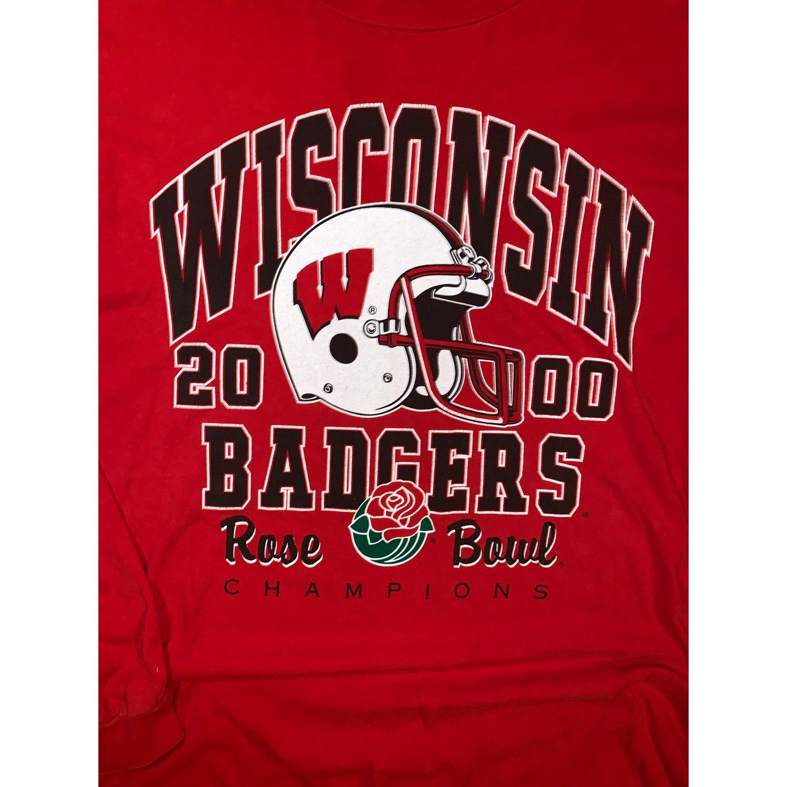 NCAA × Vintage Vintage Wisconsin Badgers Rose Bowl 2000 Long Sleeve 2XL Size US XL / EU 56 / 4 - 2 Thumbnail