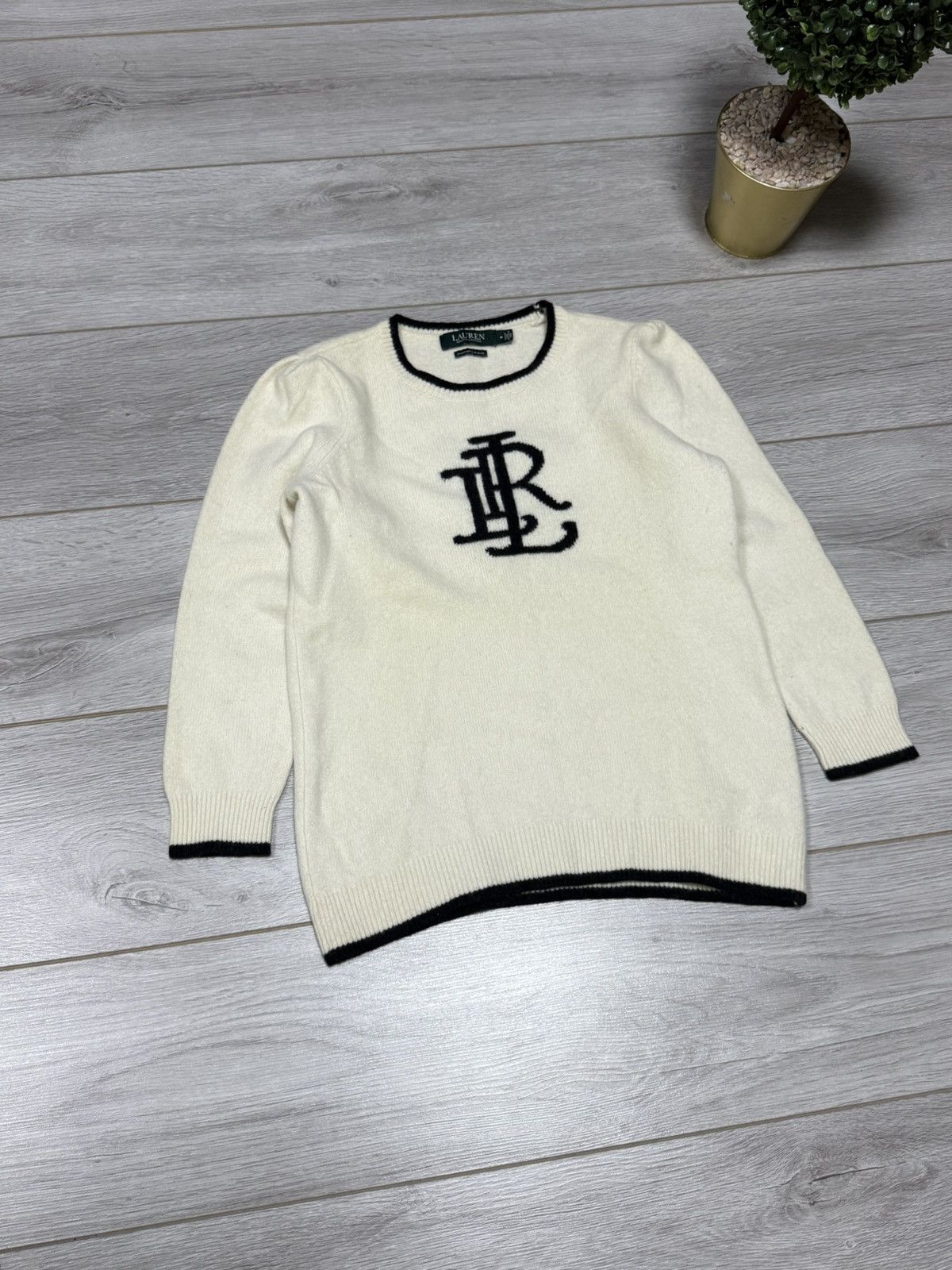 Polo Ralph Lauren POLO RL Ralph Lauren cashmere wool big logo sweater Size M / US 6-8 / IT 42-44 - 1 Thumbnail