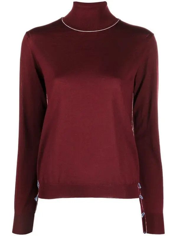 Maison Margiela o1y0625 Turtleneck Sweater in Burgundy Size M / US 6-8 / IT 42-44 - 1 Thumbnail