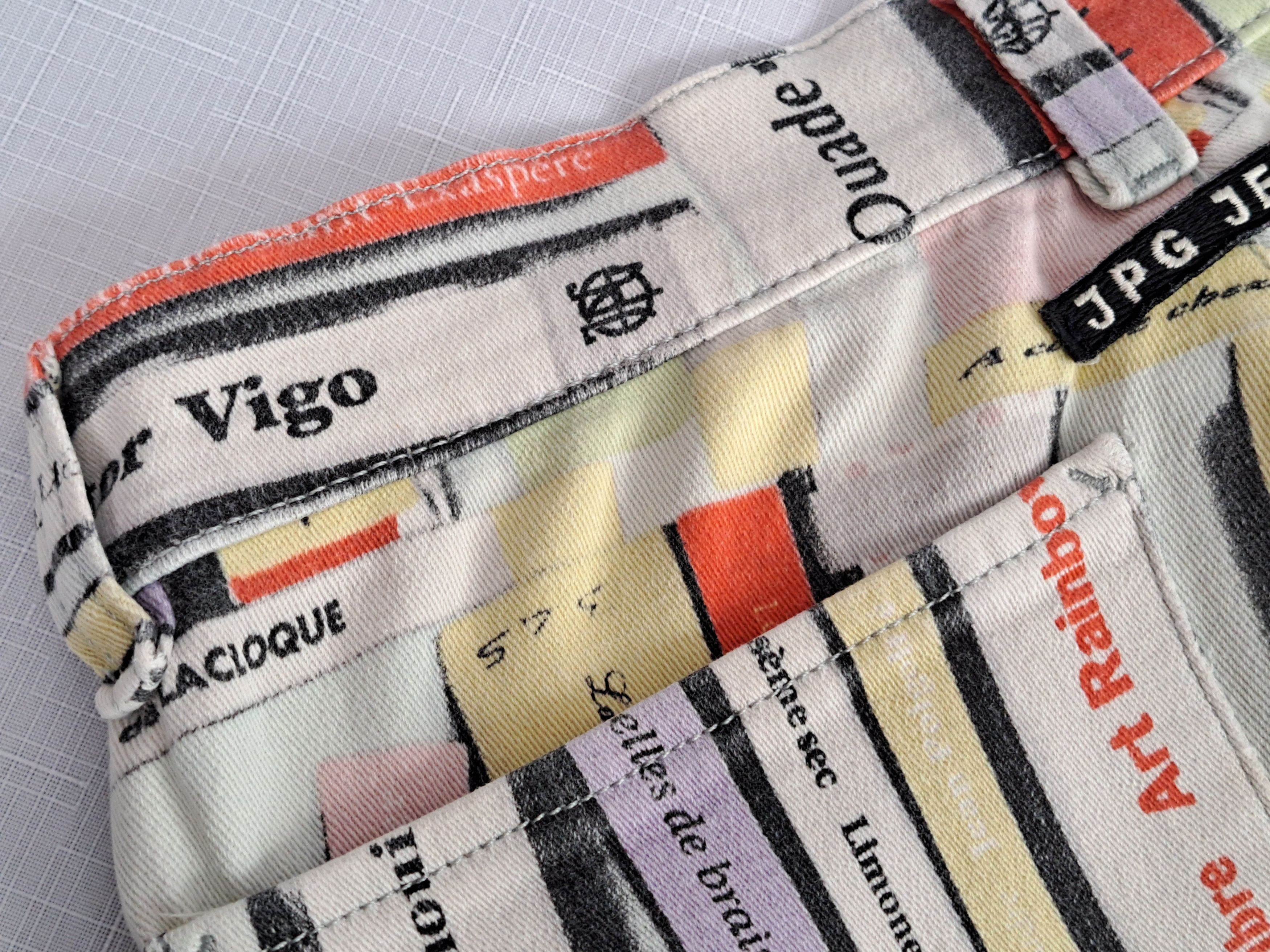 Jean Paul Gaultier × Vintage Vtg Jean Paul Gaultier playful books print jeans. Size 28" / US 6 / IT 42 - 13 Thumbnail