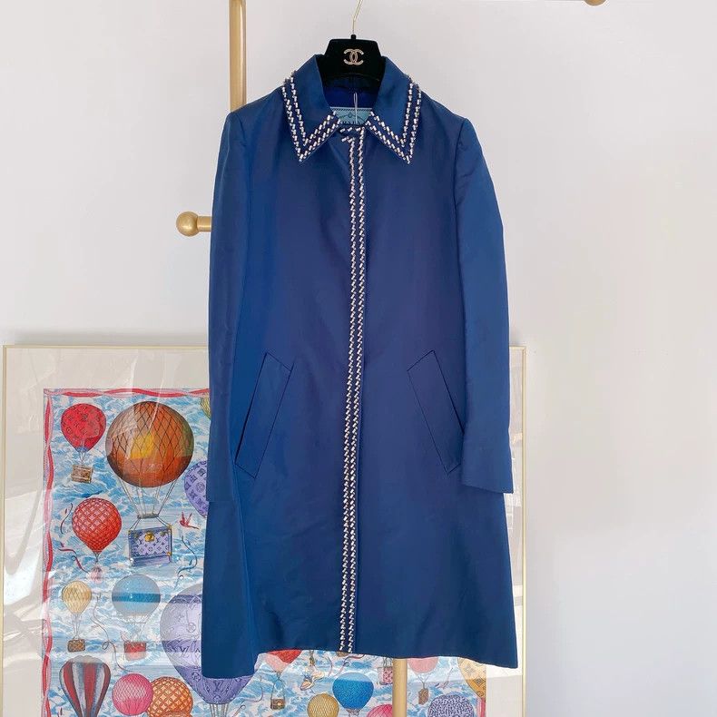 Prada Prada Blue rhinestone coat Size XS / US 0-2 / IT 36-38 - 1 Thumbnail
