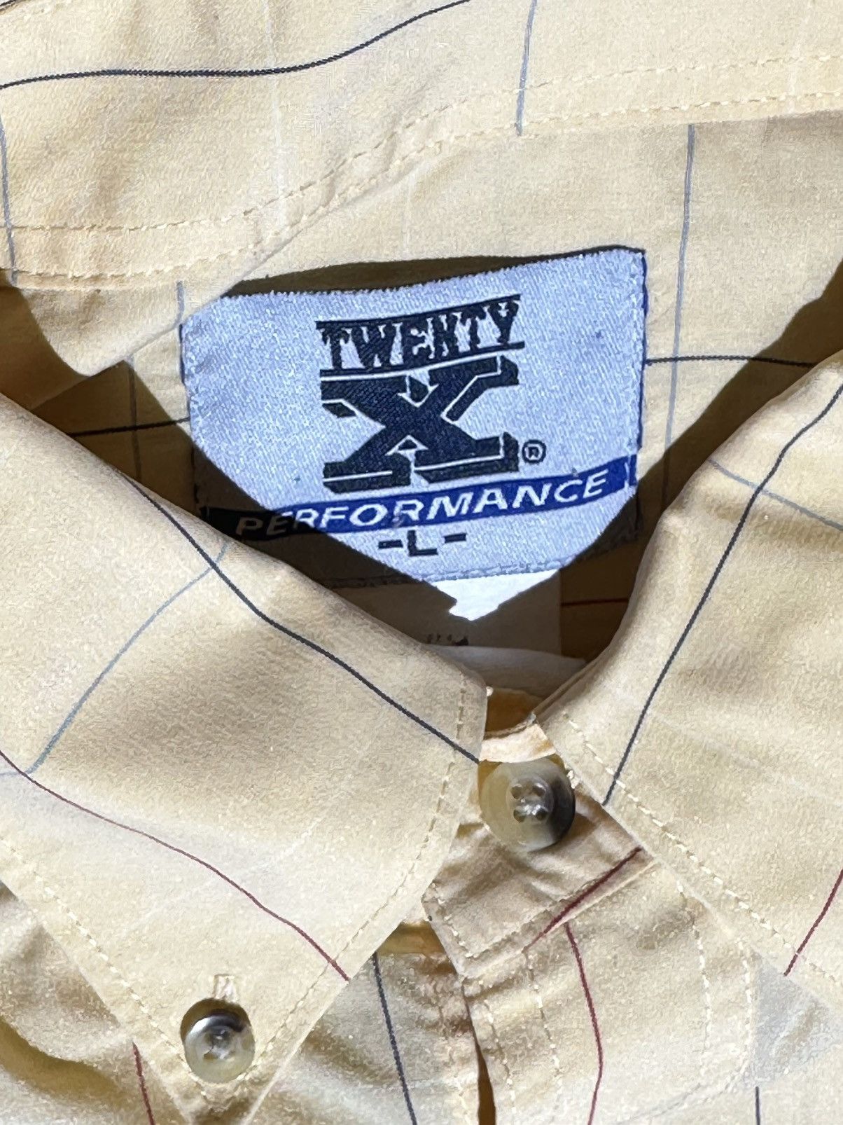 Wrangler Wrangler Twenty X Men's Cream Checkered Shirt Size US L / EU 52-54 / 3 - 5 Thumbnail