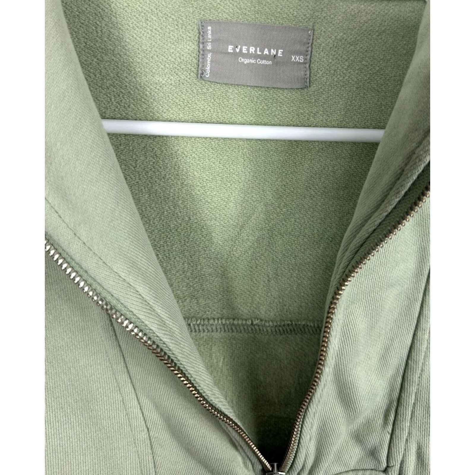 Everlane Everlane Organic Cotton Track Jacket Women XXS Green Long Sleeve Sweatshirt Size XXS / US 00 / IT 34 - 4 Thumbnail