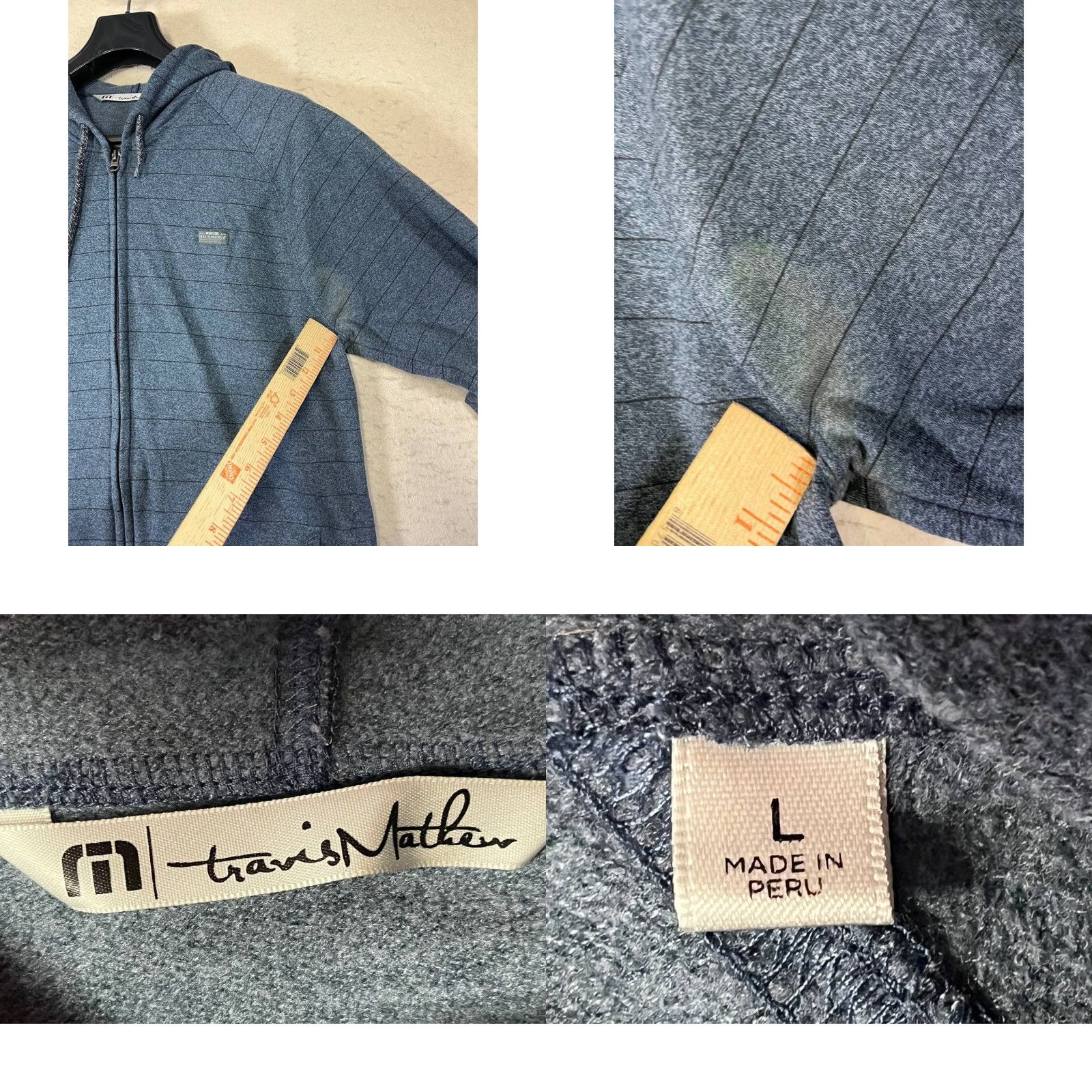 TravisMathew VINTAGE Travis Mathew Jacket Zip Hooded Sweatshirt Blue Men's Large See Stains Size US L / EU 52-54 / 3 - 8 Thumbnail